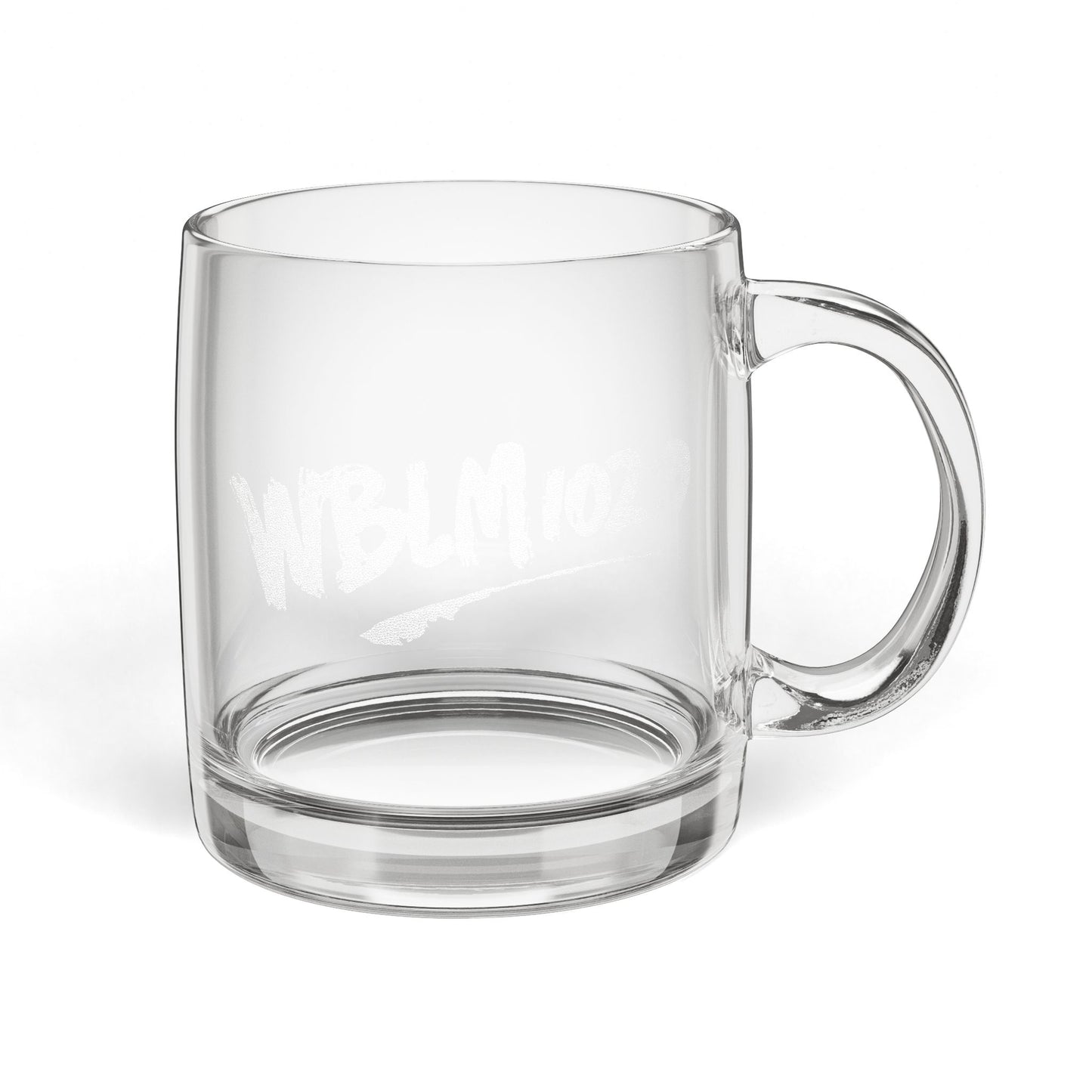 WBLM 102.9 Scrawl Logo Engraved 12.25oz Glass Coffee Mug