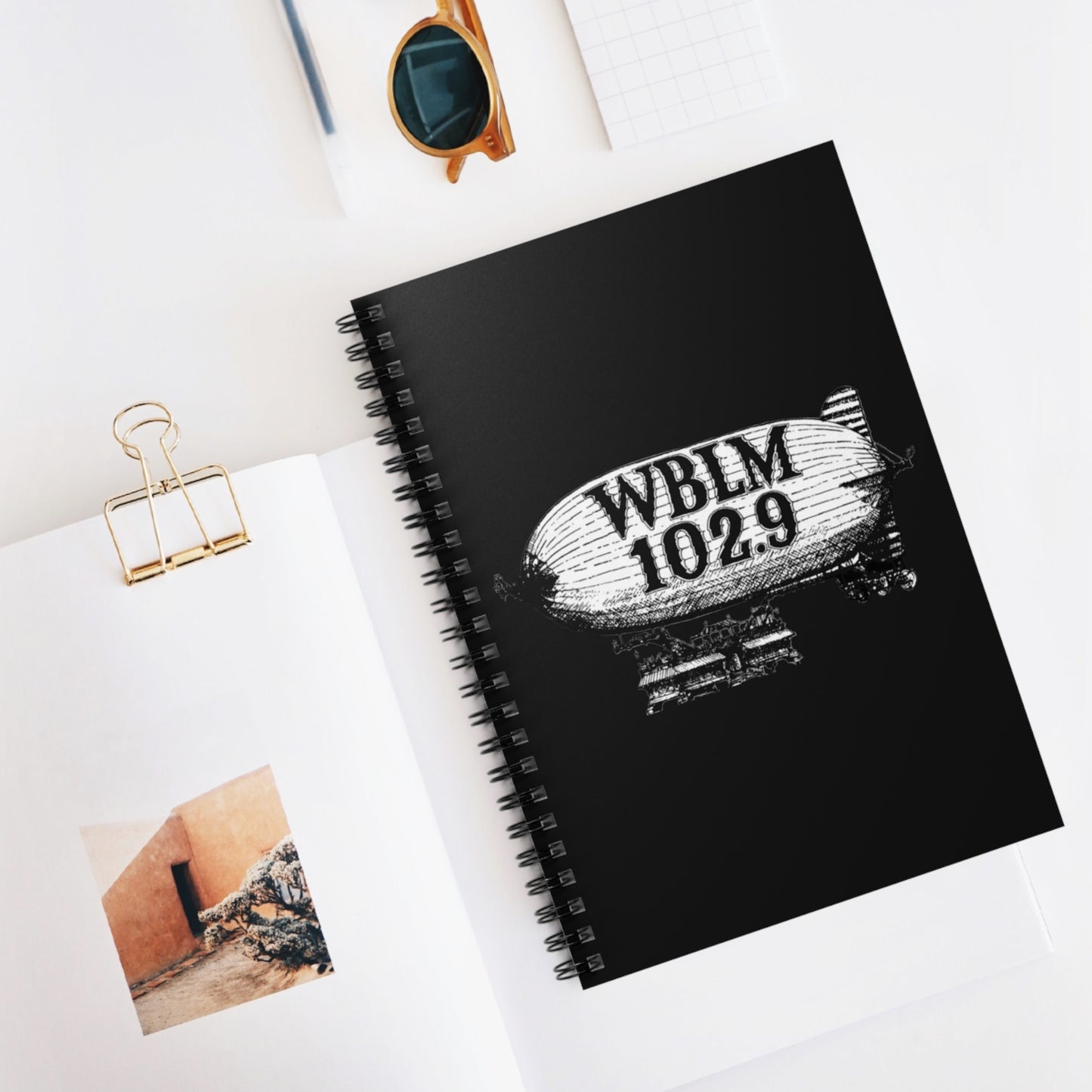 WBLM 102.9 Vintage Blimp Spiral Notebook - Ruled Journal for Music Fans