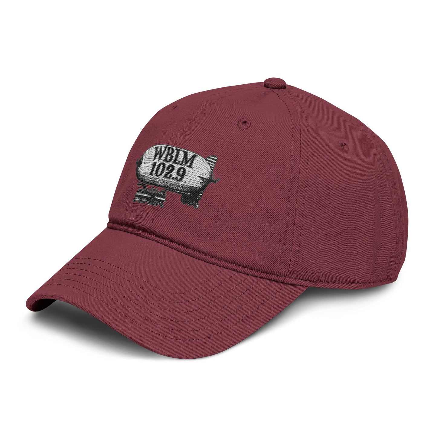 WBLM 102.9 Blimp Embroidered Baseball Cap — Vintage Radio Station Dad Hat