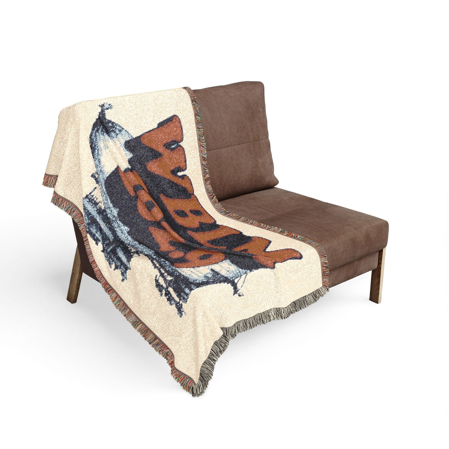 WBLM 102.9 Woven Throw Blanket – Retro Airship Radio Logo