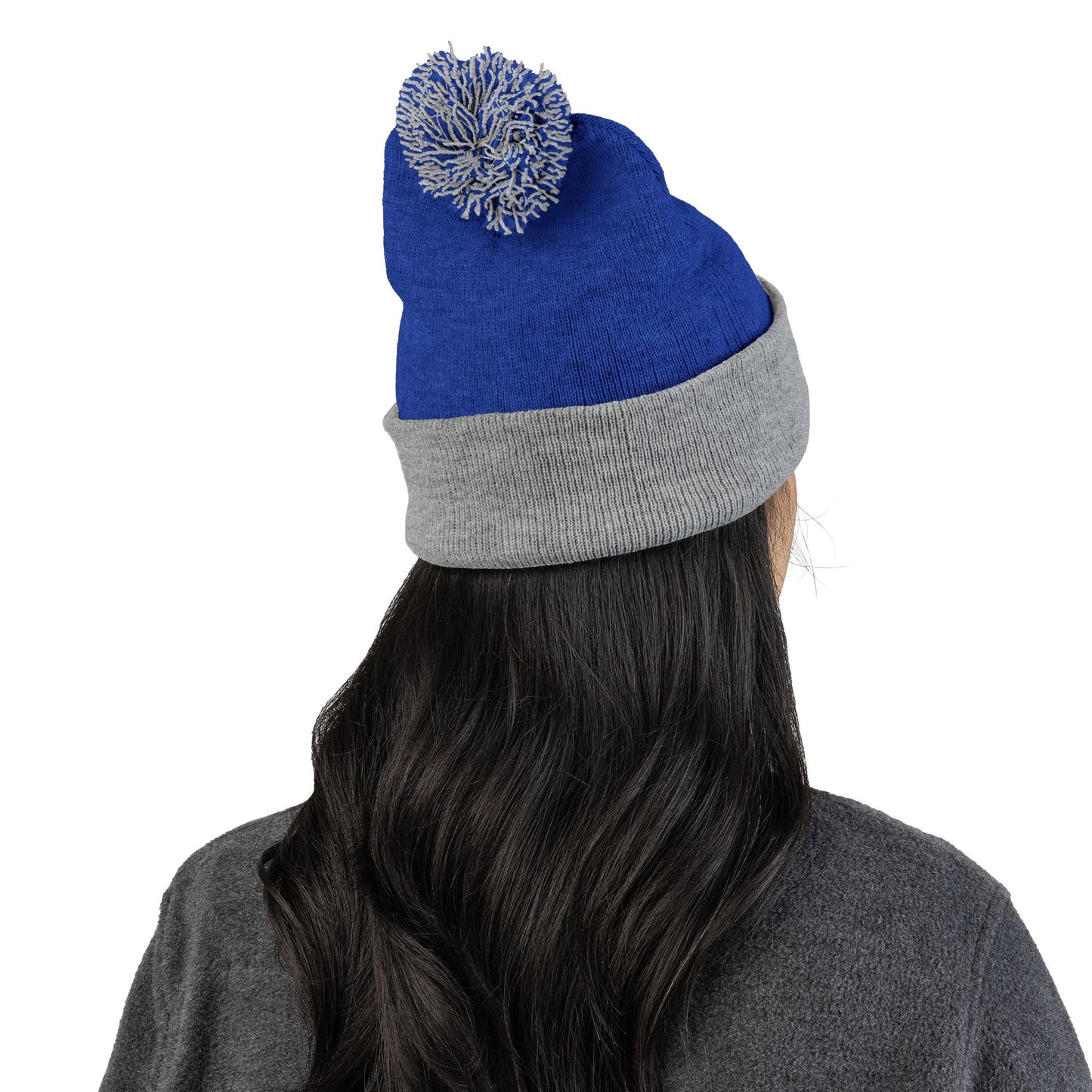 Embroidered Pom-Pom Knit Cap — WBLM 102.9 Radio Logo Beanie