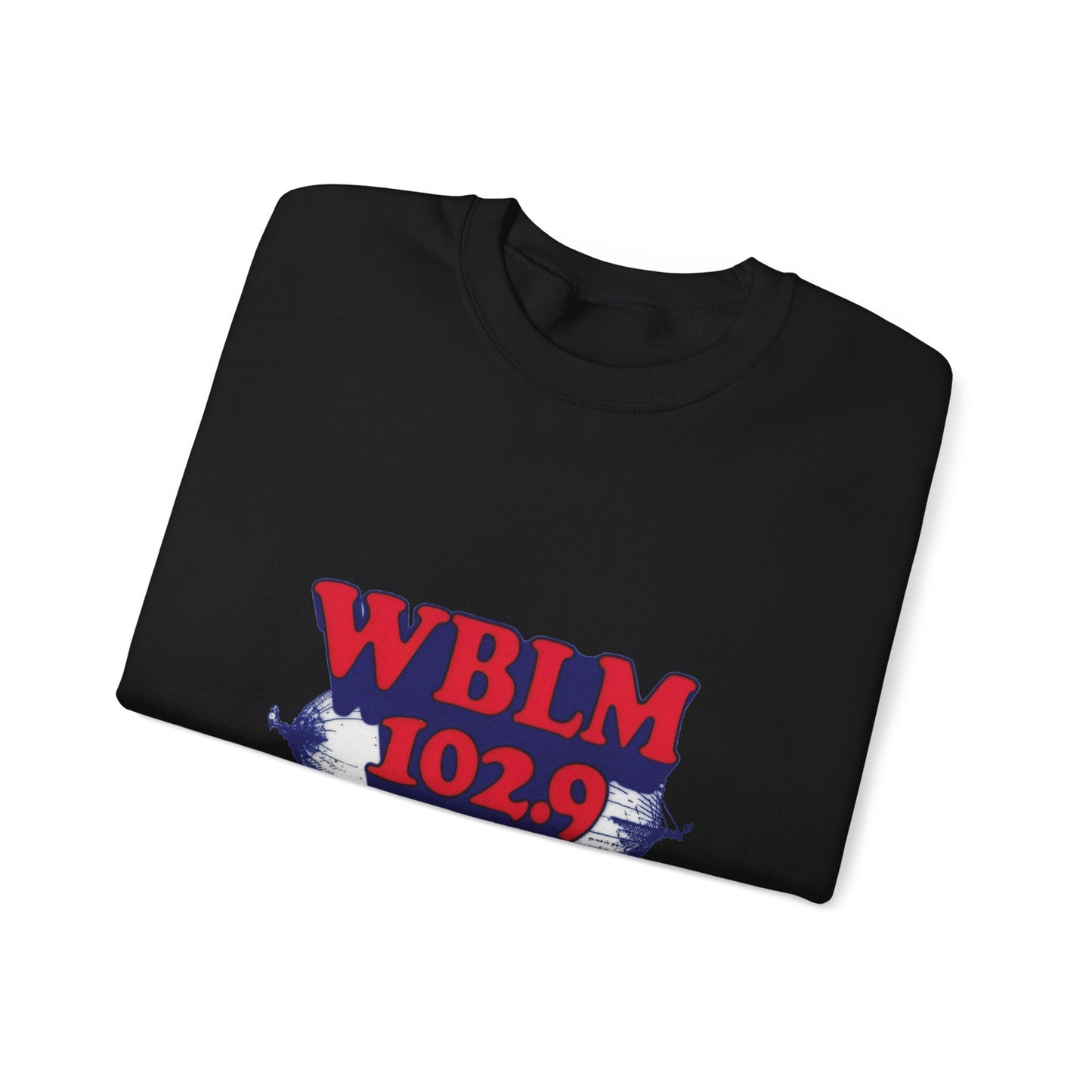 WBLM 102.9 Retro Radio Crewneck Sweatshirt With Radio Dial Sleeve