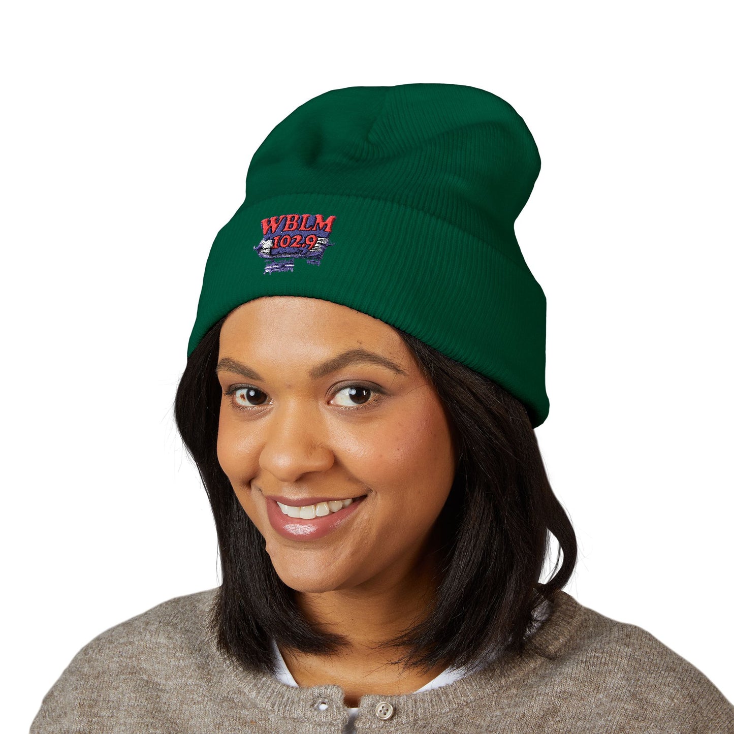 Embroidered WBLM 102.9 Cuffed Beanie — Radio Station Logo Knit Hat