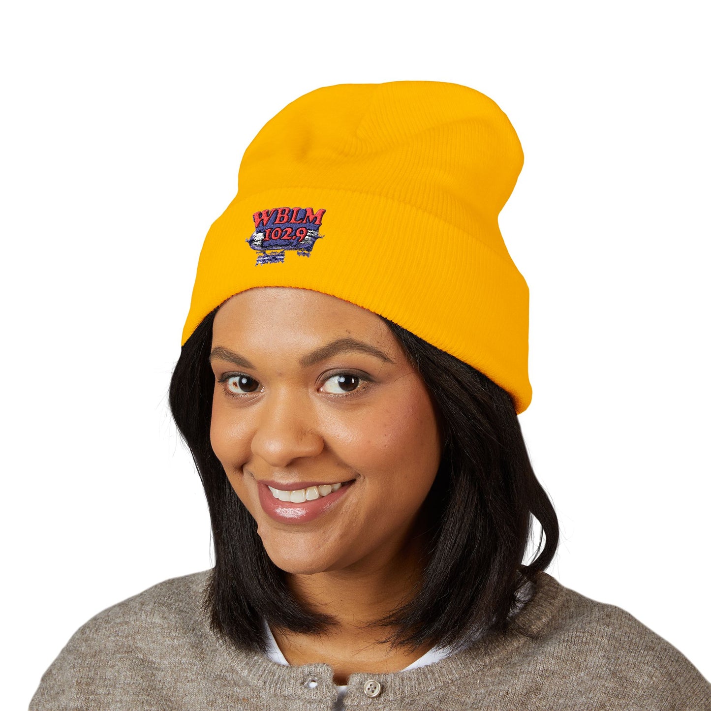 Embroidered WBLM 102.9 Cuffed Beanie — Radio Station Logo Knit Hat