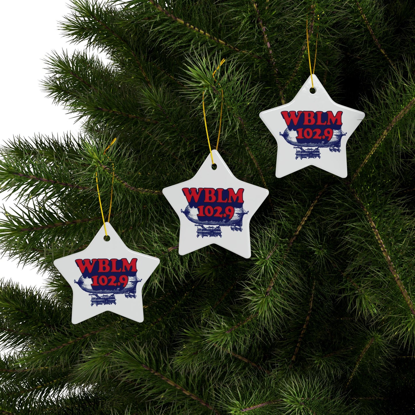 Ceramic Ornaments - 2-Sided WBLM Design for Holiday Decor