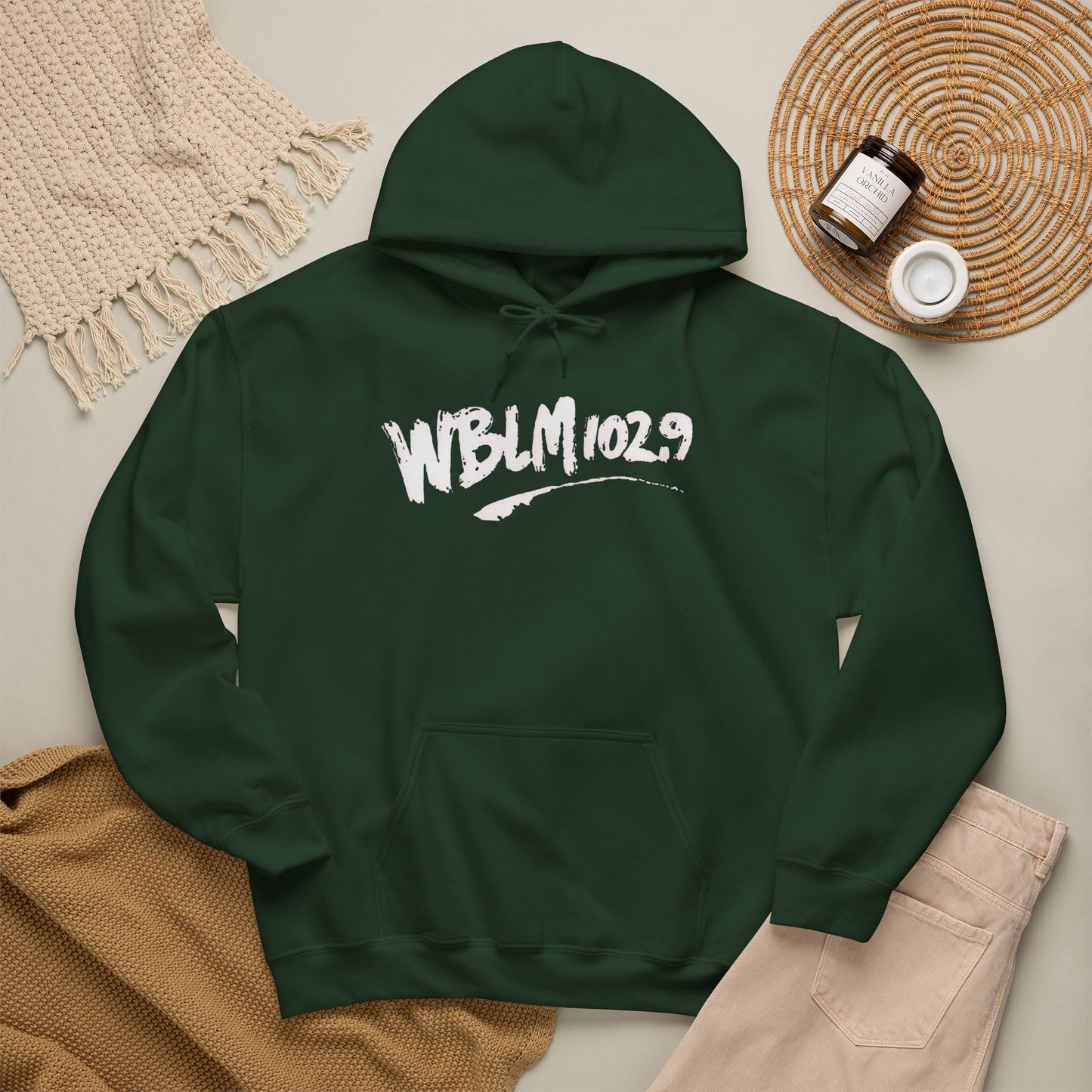 WBLM 102.9 Scrawl Logo Hoodie – Retro Radio Station Sweatshirt