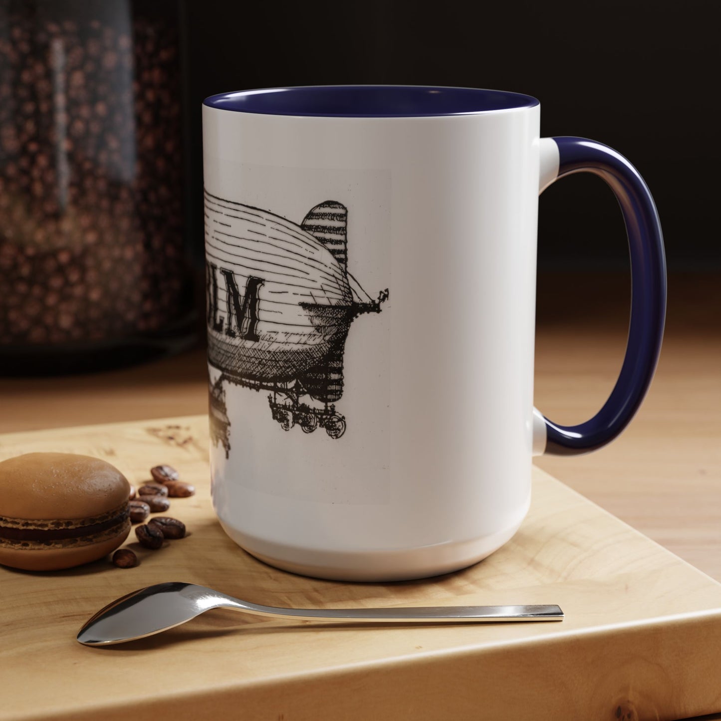 WBLM Zeppelin Vintage Airship Coffee Mug — Retro Blimp Design (11/15oz)