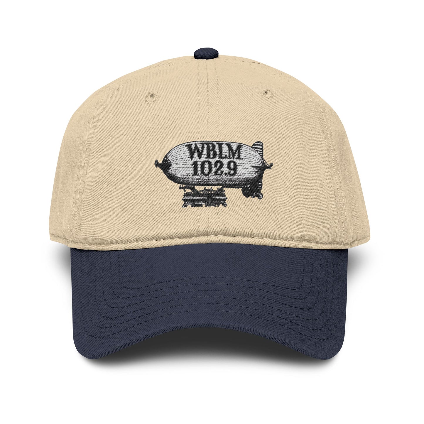 WBLM 102.9 Blimp Embroidered Baseball Cap — Vintage Radio Station Dad Hat