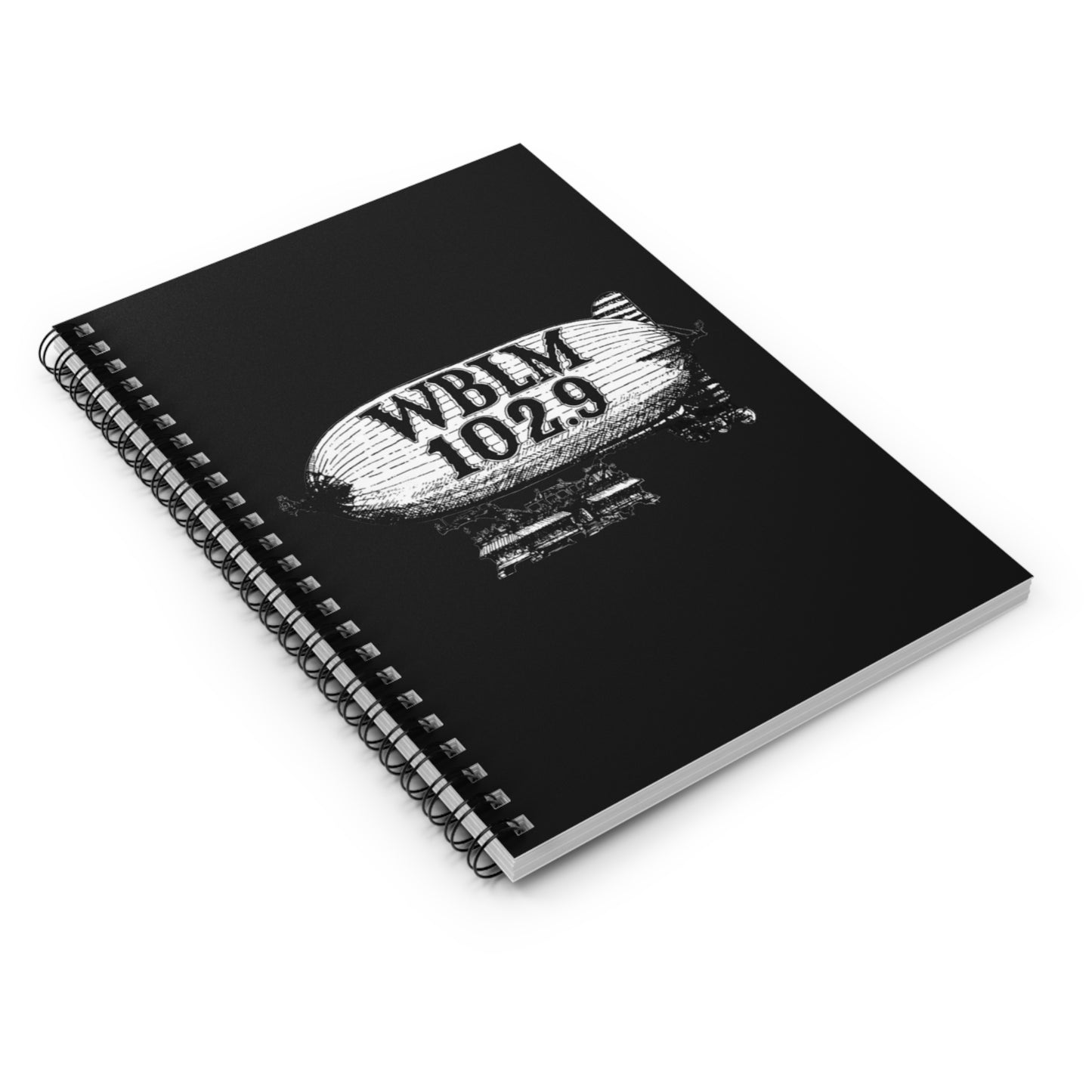 WBLM 102.9 Vintage Blimp Spiral Notebook - Ruled Journal for Music Fans