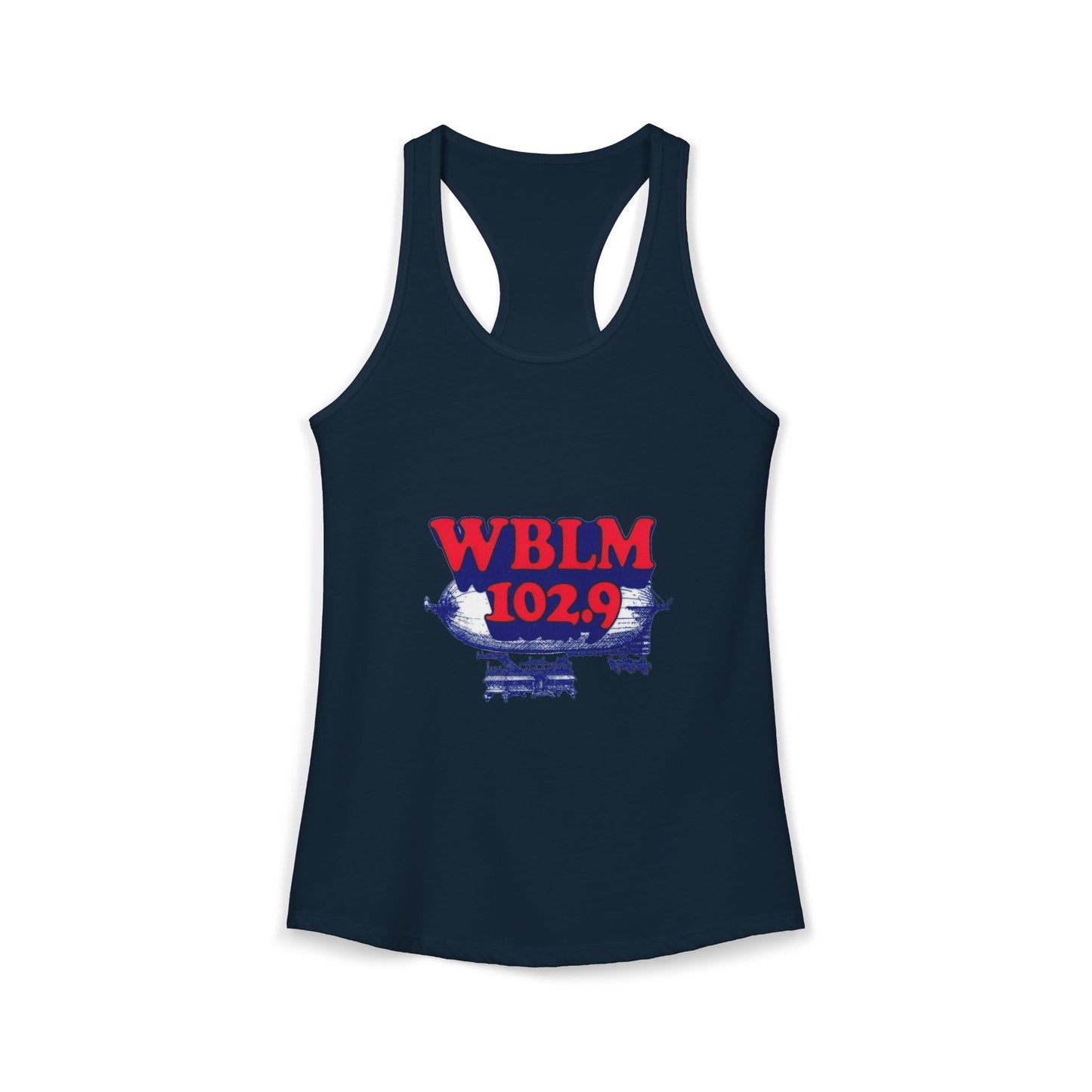 WBLM 102.9 Retro Radio Women's Ideal Racerback Tank