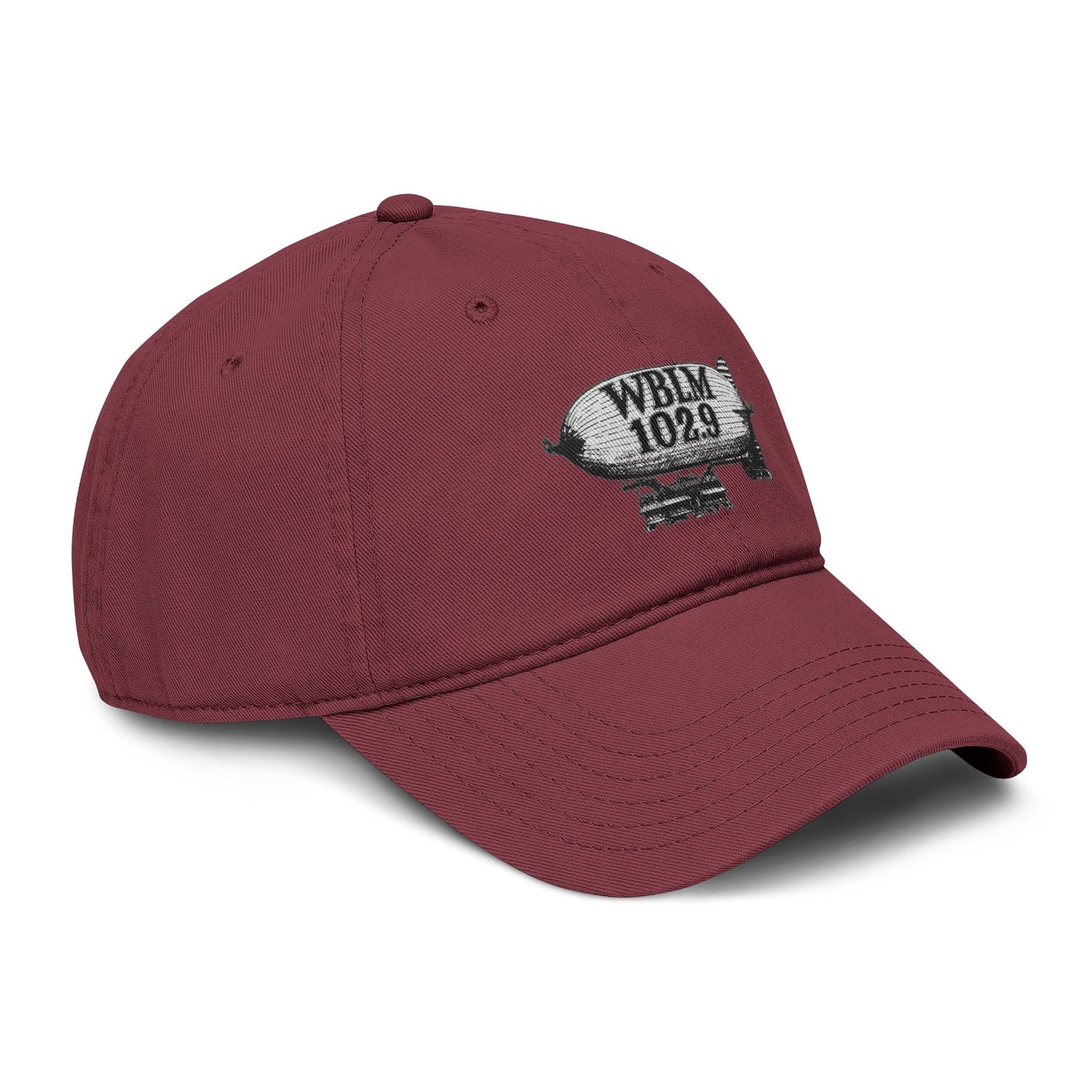 WBLM 102.9 Blimp Embroidered Baseball Cap — Vintage Radio Station Dad Hat
