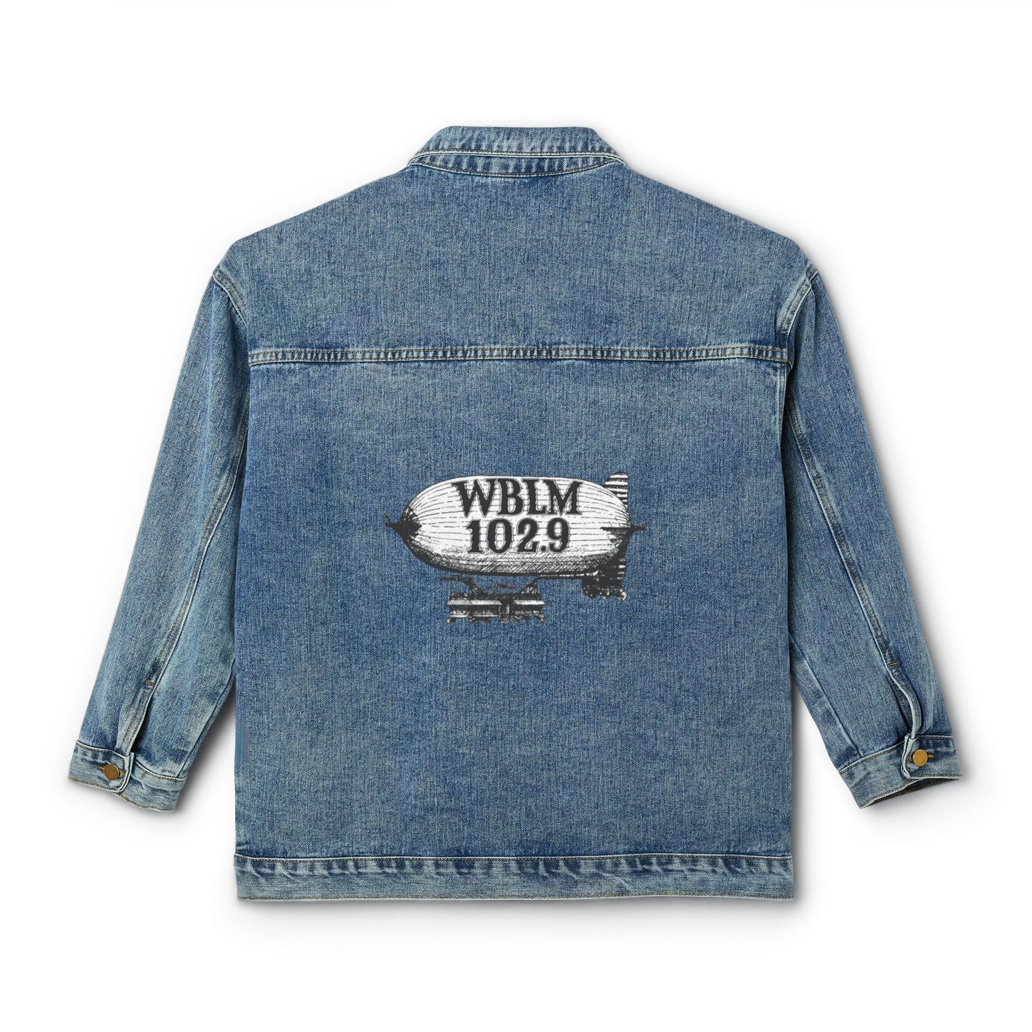 Women's Denim Jacket — Vintage WBLM 102.9 Blimp Logo Jacket