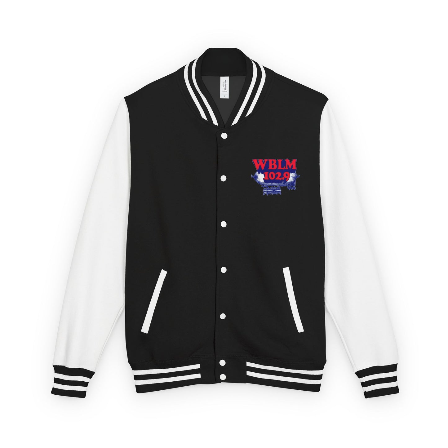 WBLM 102.9 Letterman Jacket - Retro Radio Logo Varsity Coat