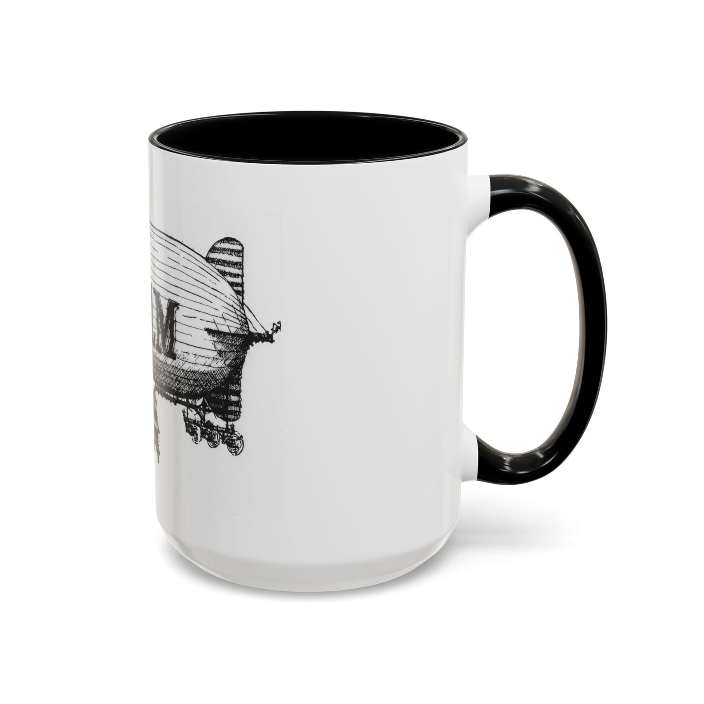 WBLM Zeppelin Vintage Airship Coffee Mug — Retro Blimp Design (11/15oz)