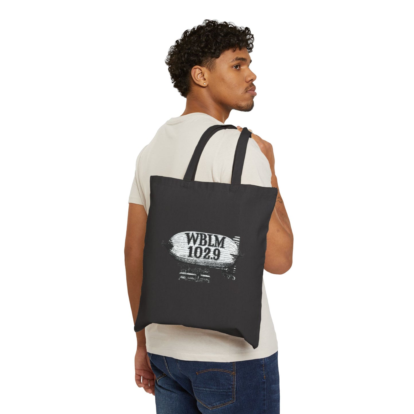 Tote Bag — Vintage Airship 'WBLM 102.9' Cotton Canvas Tote
