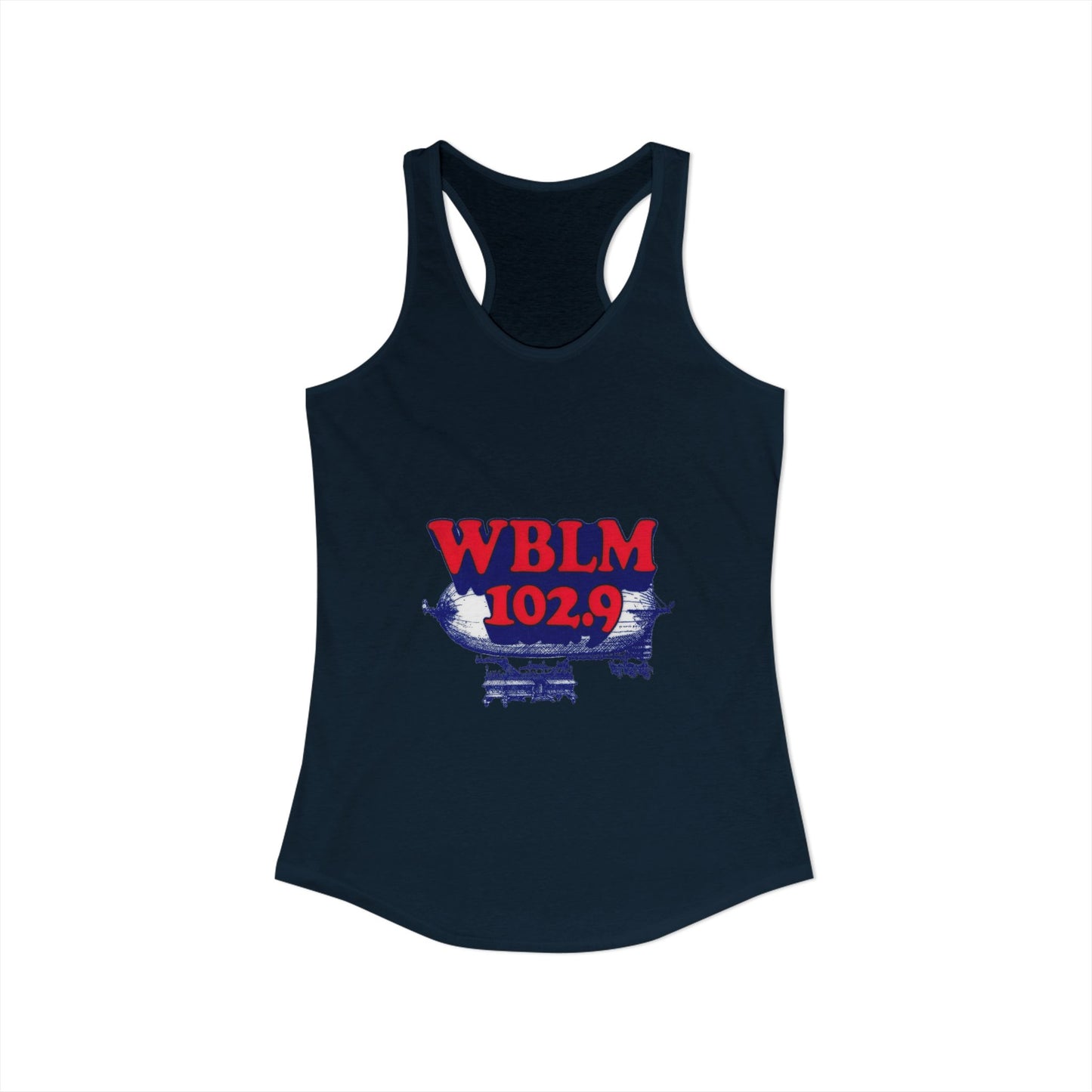 WBLM 102.9 Retro Radio Women's Ideal Racerback Tank