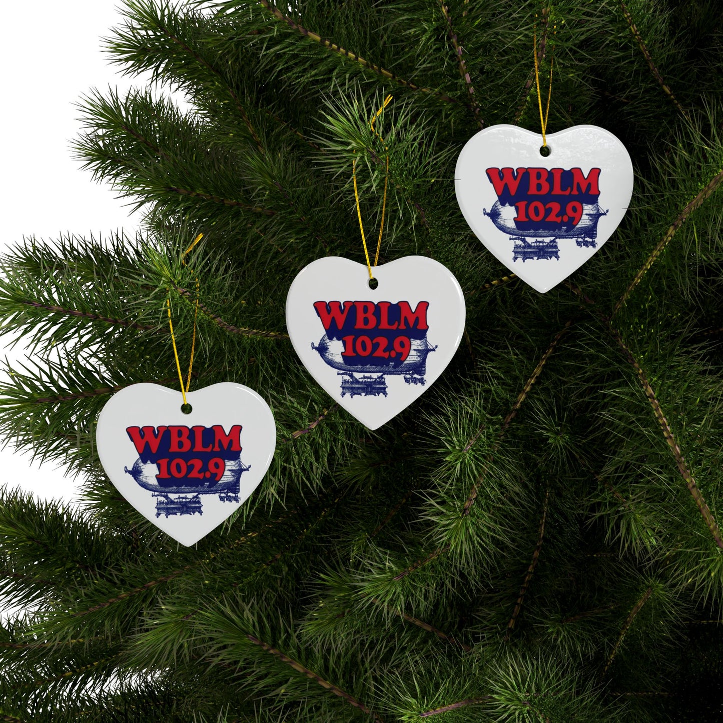 Ceramic Ornaments - 2-Sided WBLM Design for Holiday Decor
