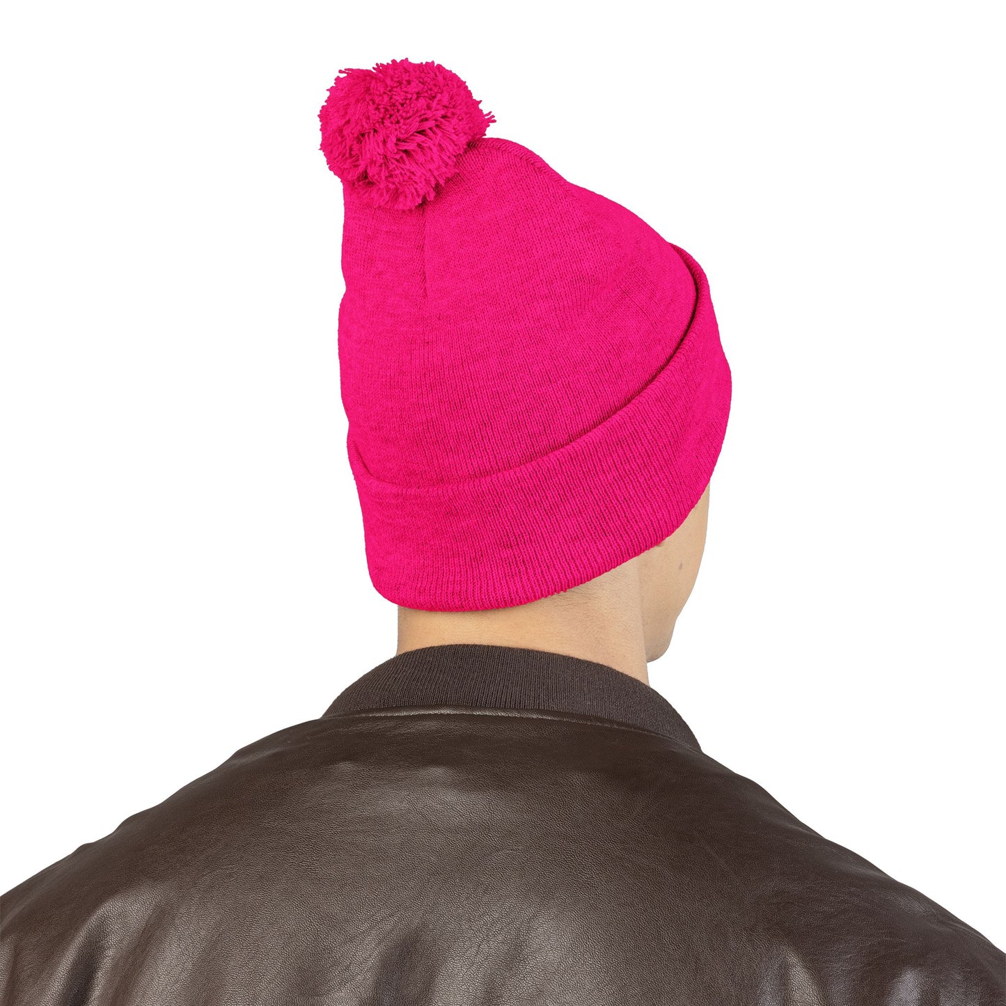 Embroidered Pom-Pom Knit Cap — WBLM 102.9 Radio Logo Beanie