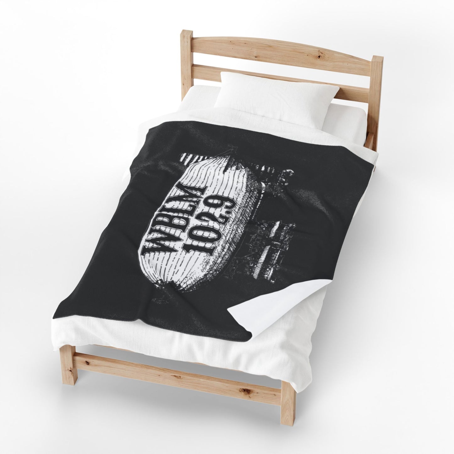 WBLM 102.9 Retro Blimp Logo Plush Blanket