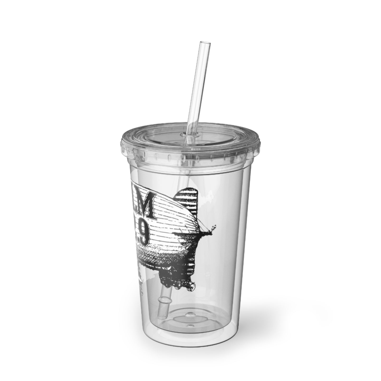 WBLM 102.9 Acrylic Tumbler with Straw – Vintage Airship Radio Logo