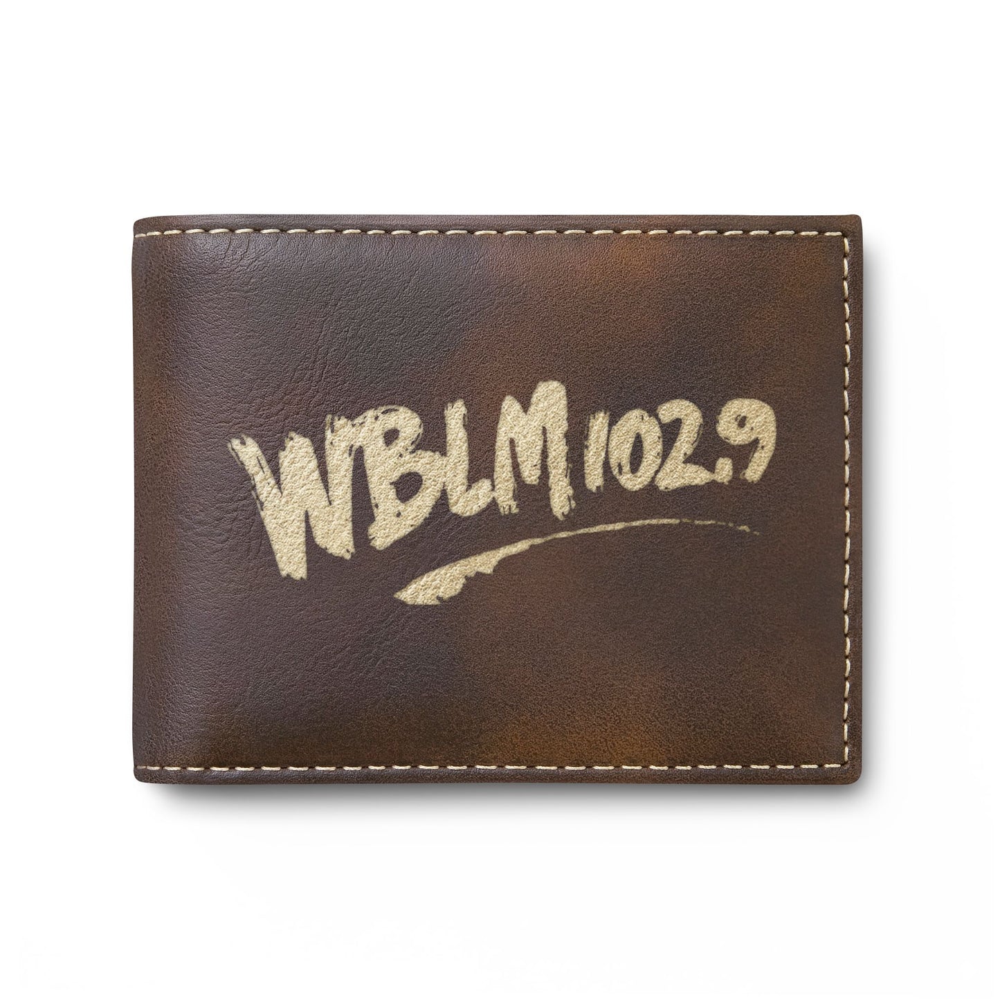 WBLM 102.9 Scrawl Logo Leather Bi-Fold Wallet