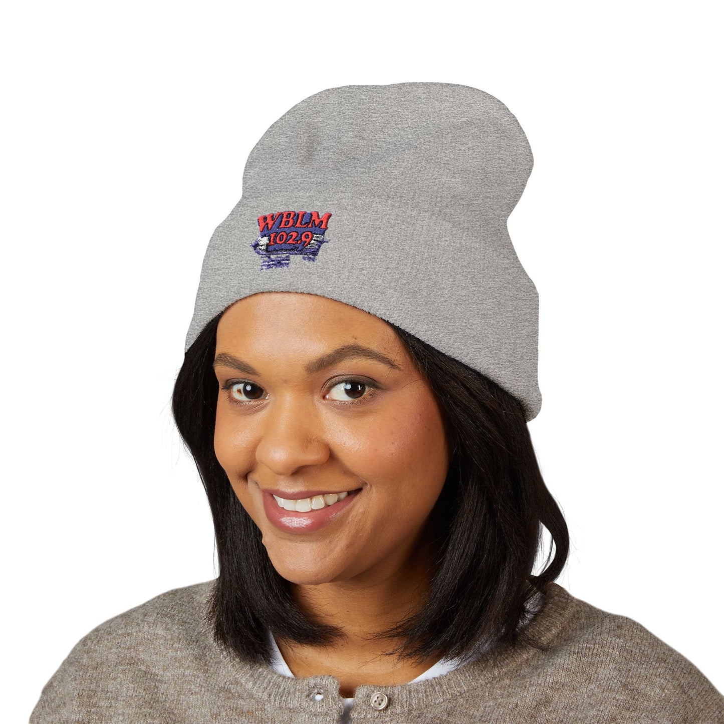 Embroidered WBLM 102.9 Cuffed Beanie — Radio Station Logo Knit Hat