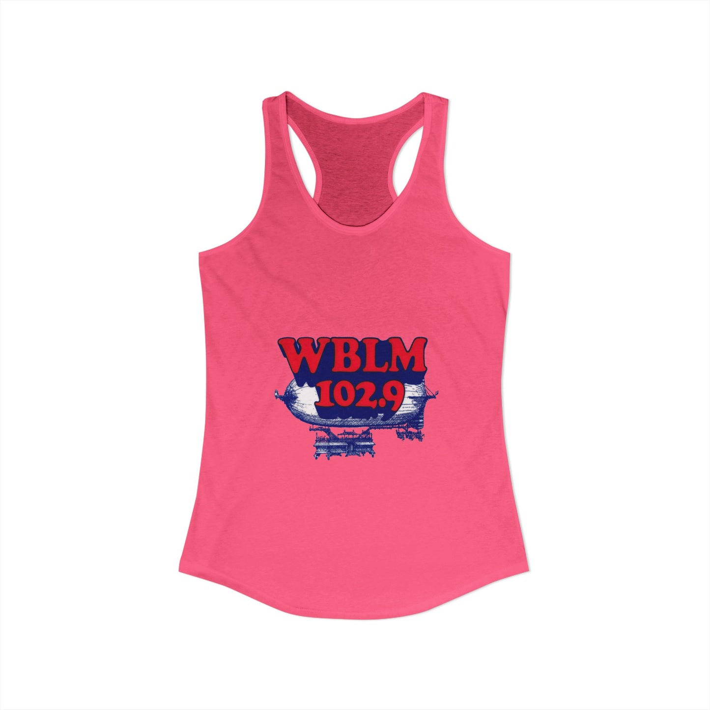 WBLM 102.9 Retro Radio Women's Ideal Racerback Tank