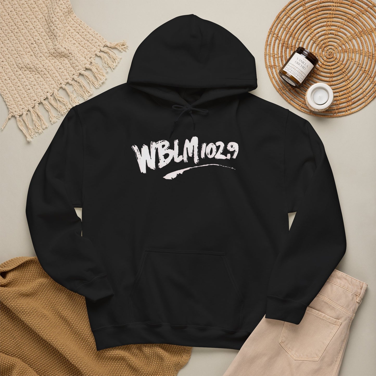 WBLM 102.9 Scrawl Logo Hoodie – Retro Radio Station Sweatshirt