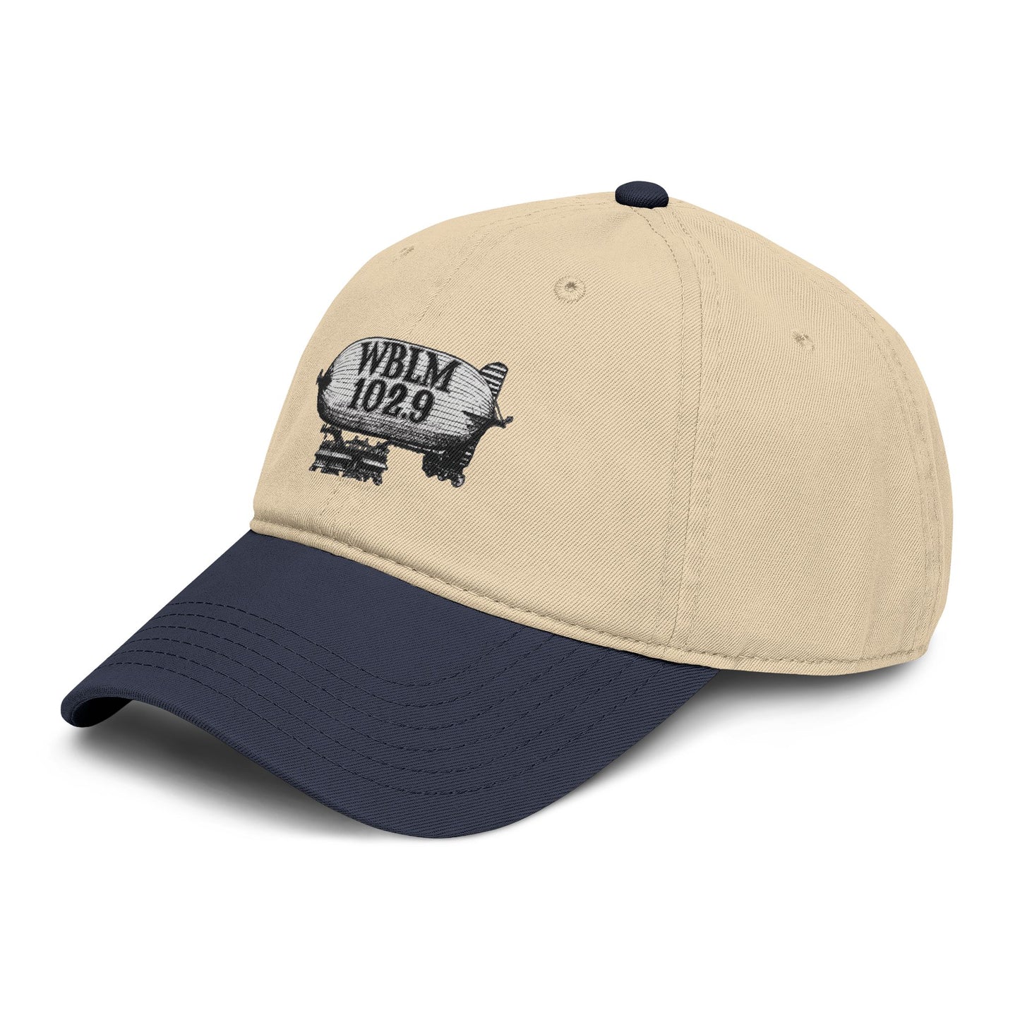 WBLM 102.9 Blimp Embroidered Baseball Cap — Vintage Radio Station Dad Hat