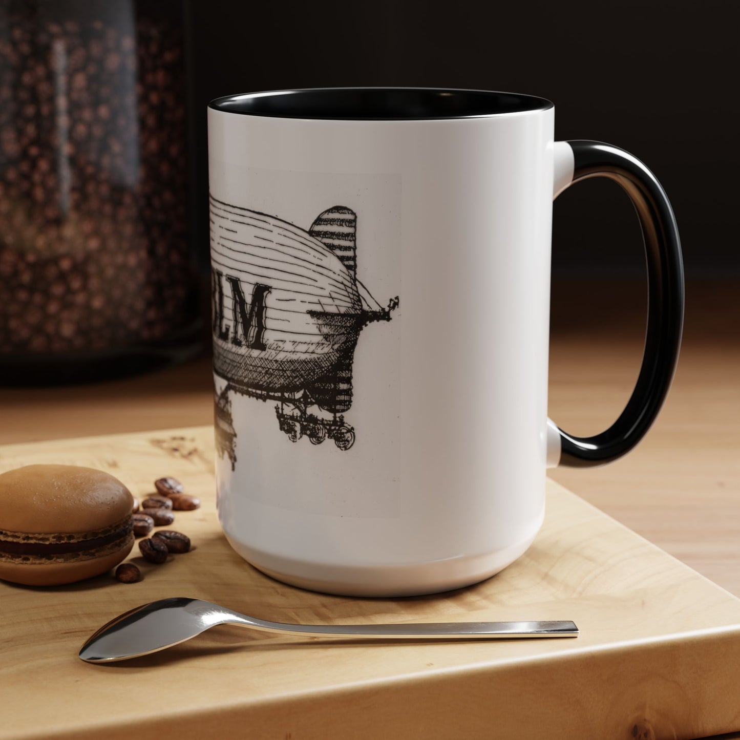WBLM Zeppelin Vintage Airship Coffee Mug — Retro Blimp Design (11/15oz)