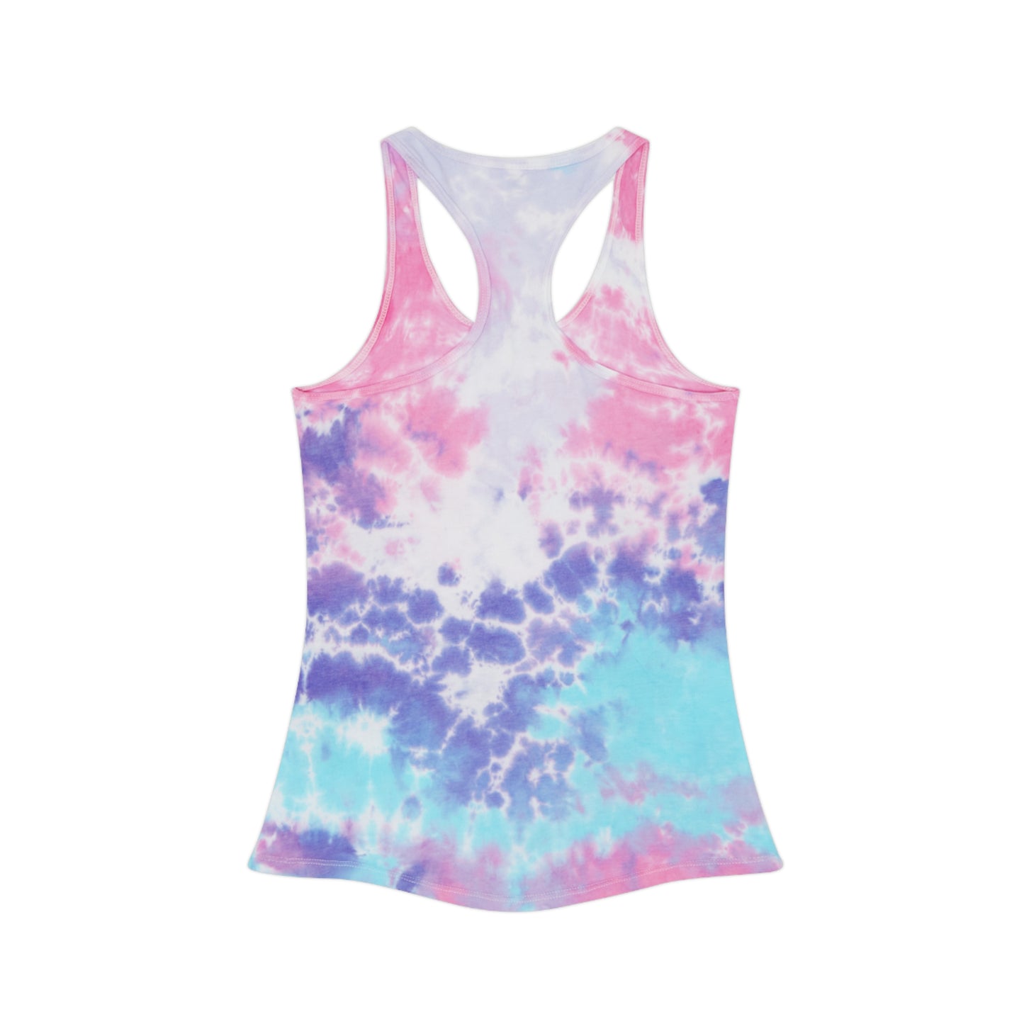 WBLM 102.9 Tie-Dye Racerback Tank Top – Pastel Pink & Aqua Radio Logo