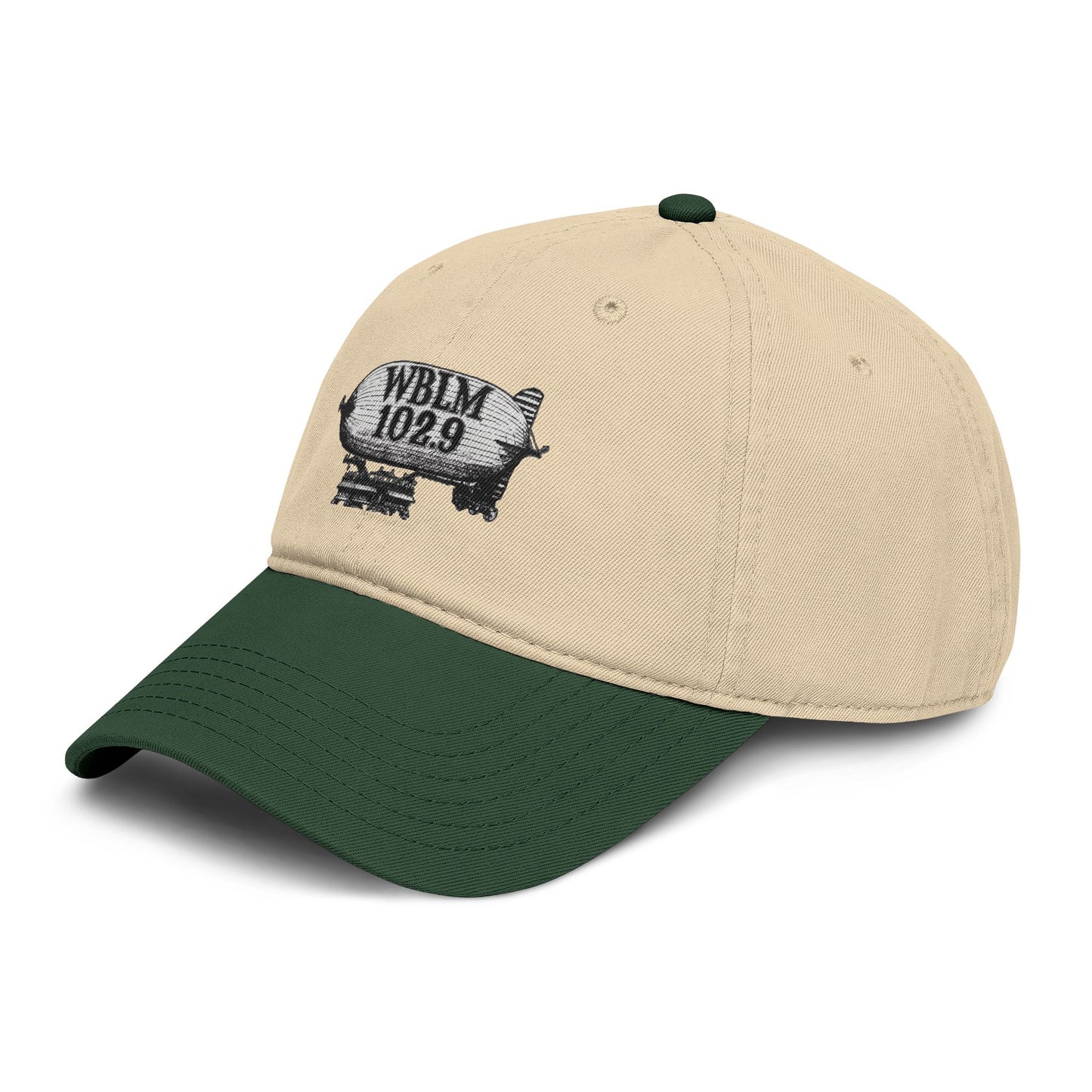 WBLM 102.9 Blimp Embroidered Baseball Cap — Vintage Radio Station Dad Hat