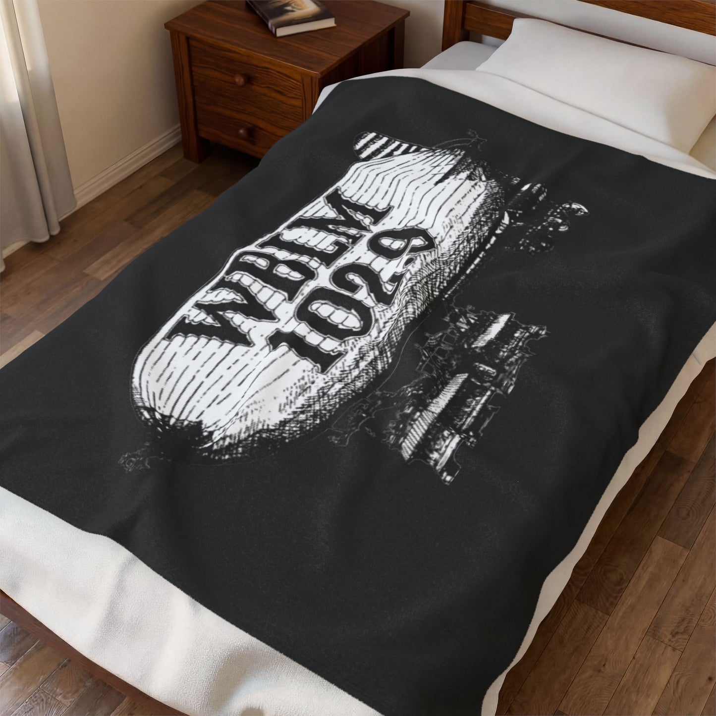 WBLM 102.9 Retro Blimp Logo Plush Blanket