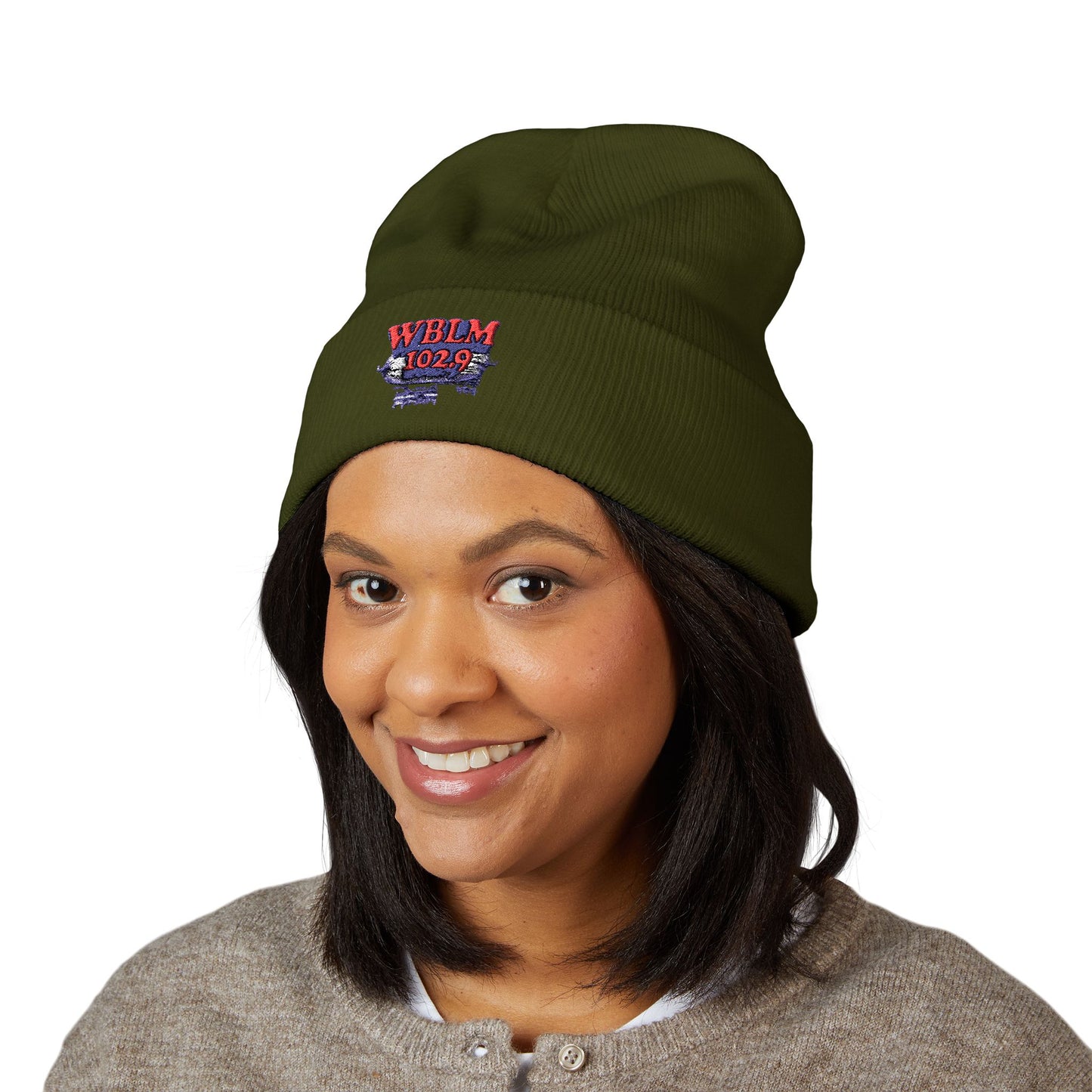 Embroidered WBLM 102.9 Cuffed Beanie — Radio Station Logo Knit Hat