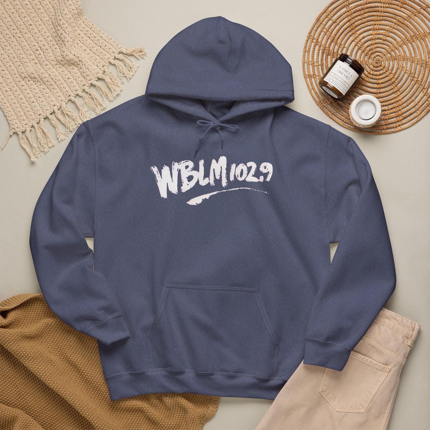WBLM 102.9 Scrawl Logo Hoodie – Retro Radio Station Sweatshirt