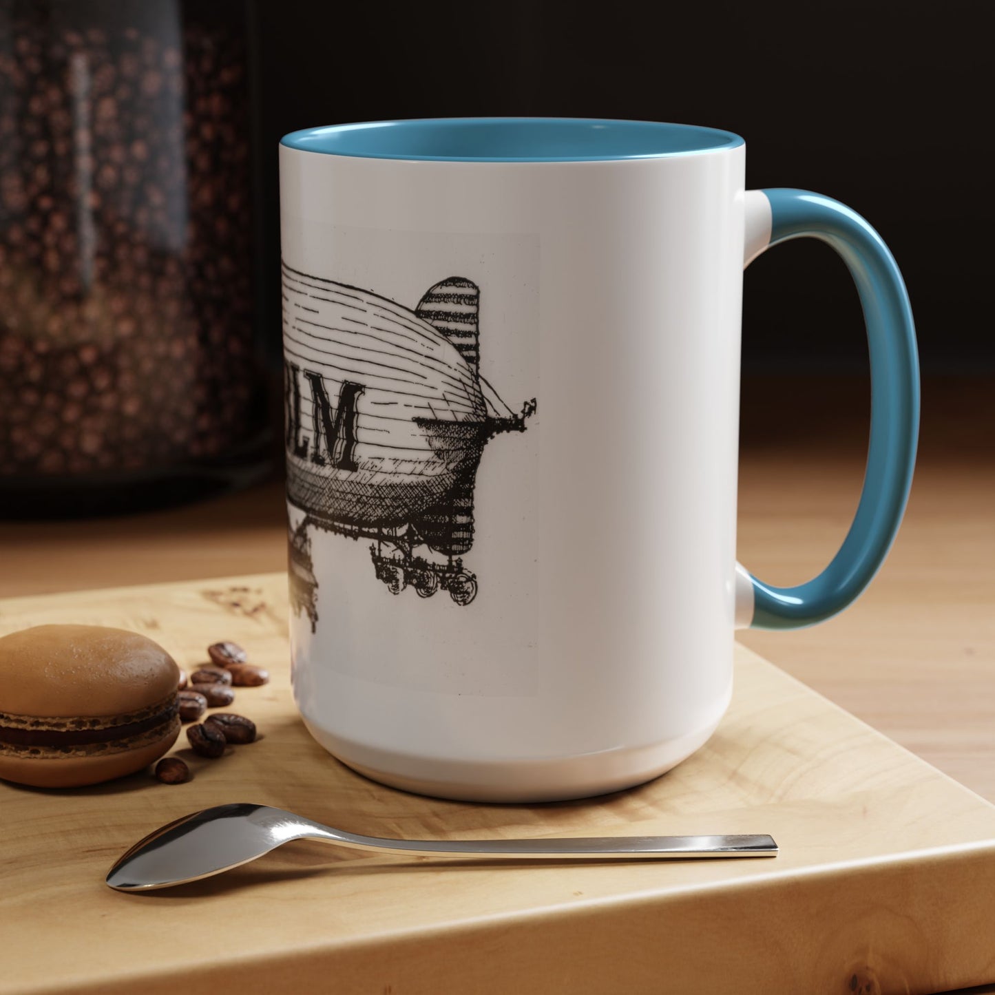 WBLM Zeppelin Vintage Airship Coffee Mug — Retro Blimp Design (11/15oz)