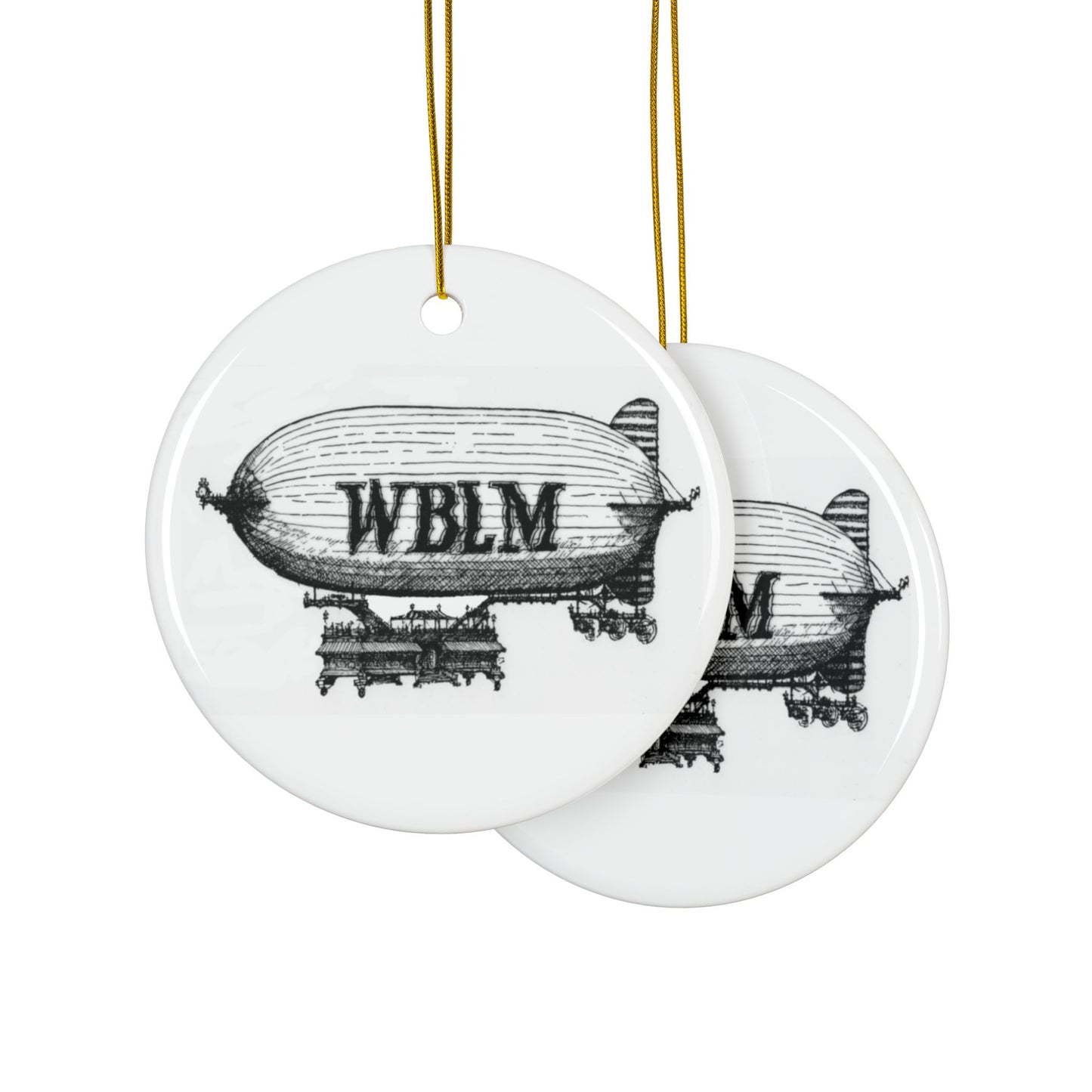 Vintage Airship Ceramic Ornaments - 2-Sided Print (1-10 pcs)