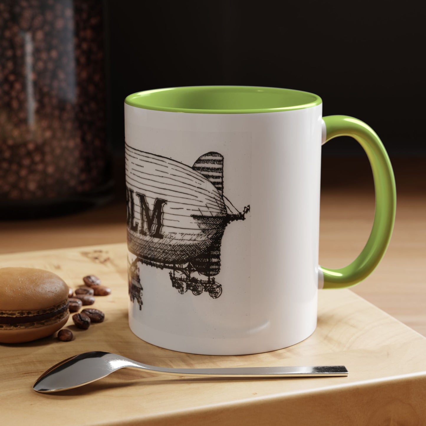 WBLM Zeppelin Vintage Airship Coffee Mug — Retro Blimp Design (11/15oz)