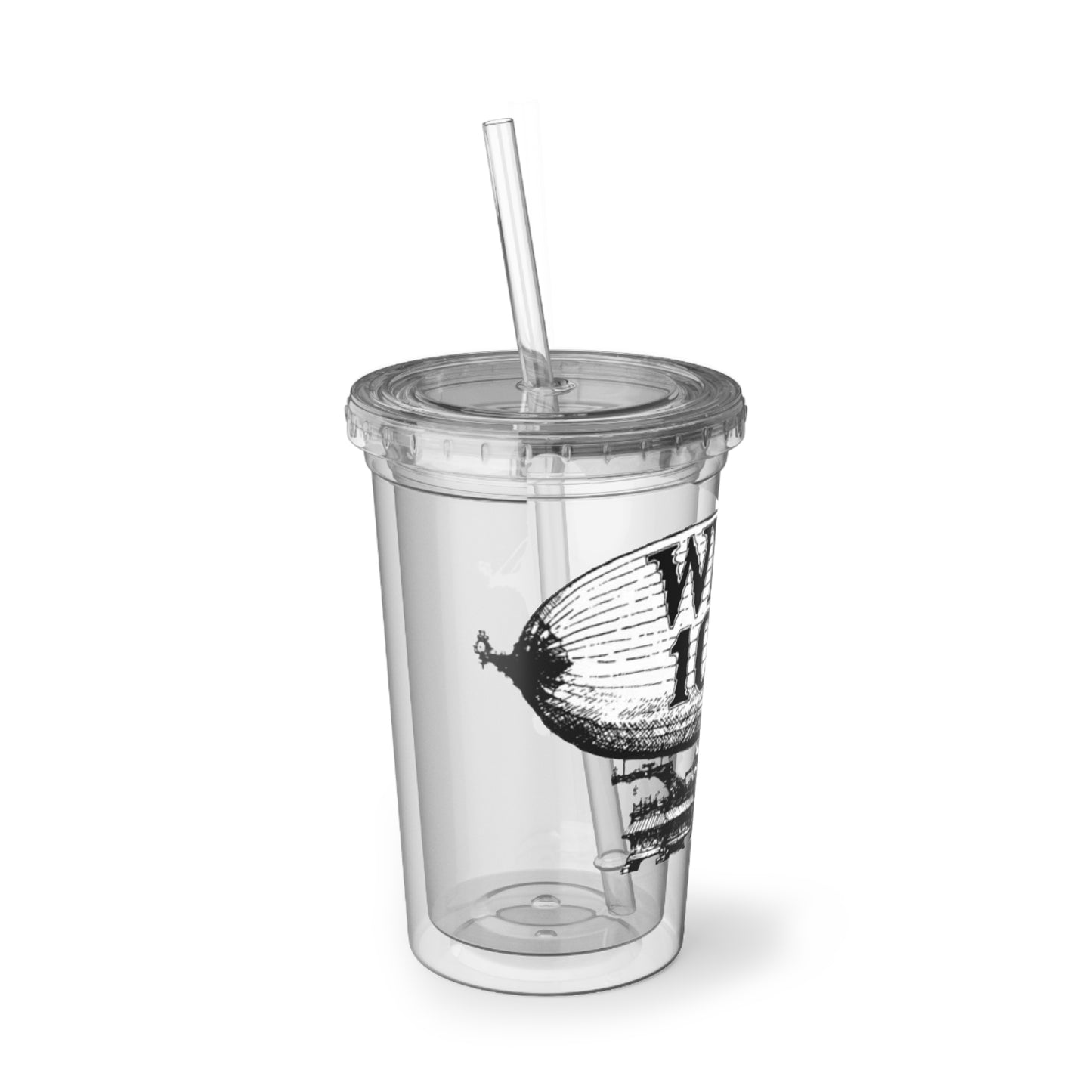 WBLM 102.9 Acrylic Tumbler with Straw – Vintage Airship Radio Logo