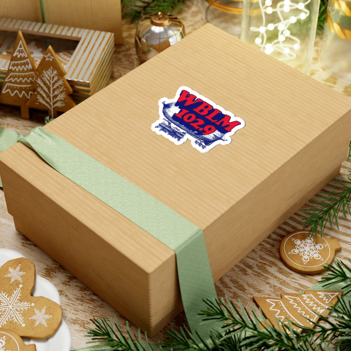 WBLM 102.9 Logo Kiss-Cut Stickers (Red Letter Logo With Blimp)