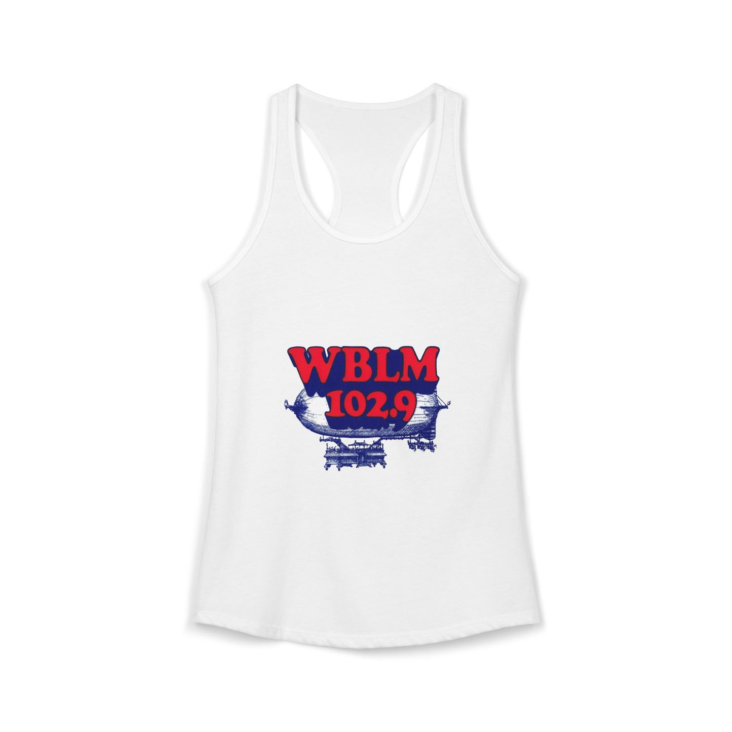 WBLM 102.9 Retro Radio Women's Ideal Racerback Tank