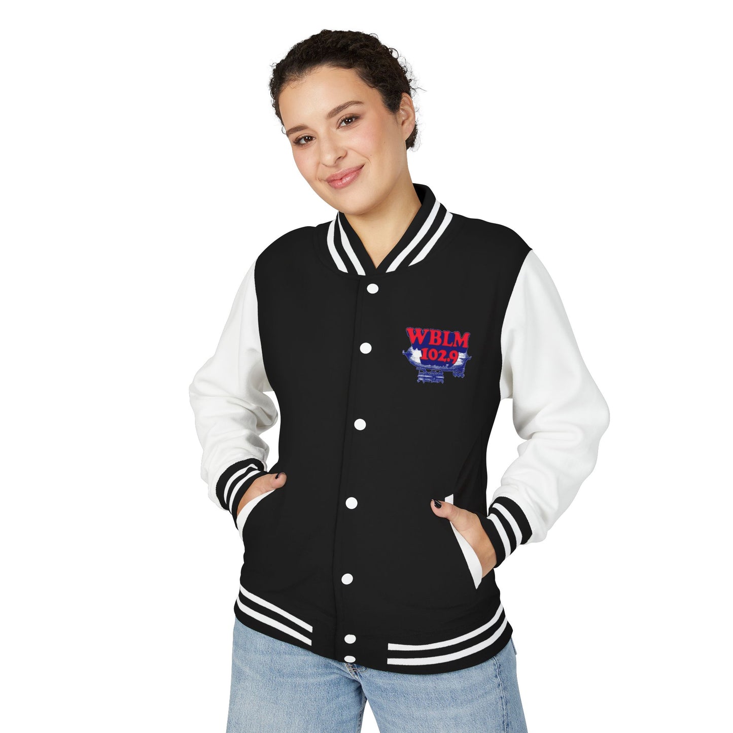 WBLM 102.9 Letterman Jacket - Retro Radio Logo Varsity Coat