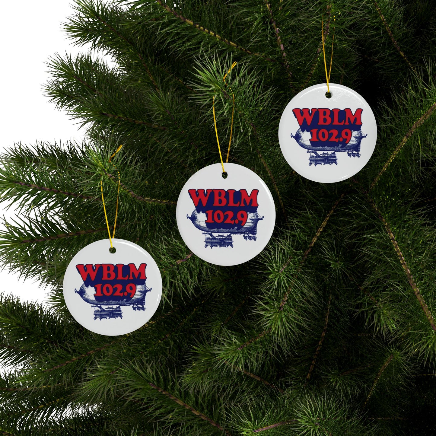 Ceramic Ornaments - 2-Sided WBLM Design for Holiday Decor