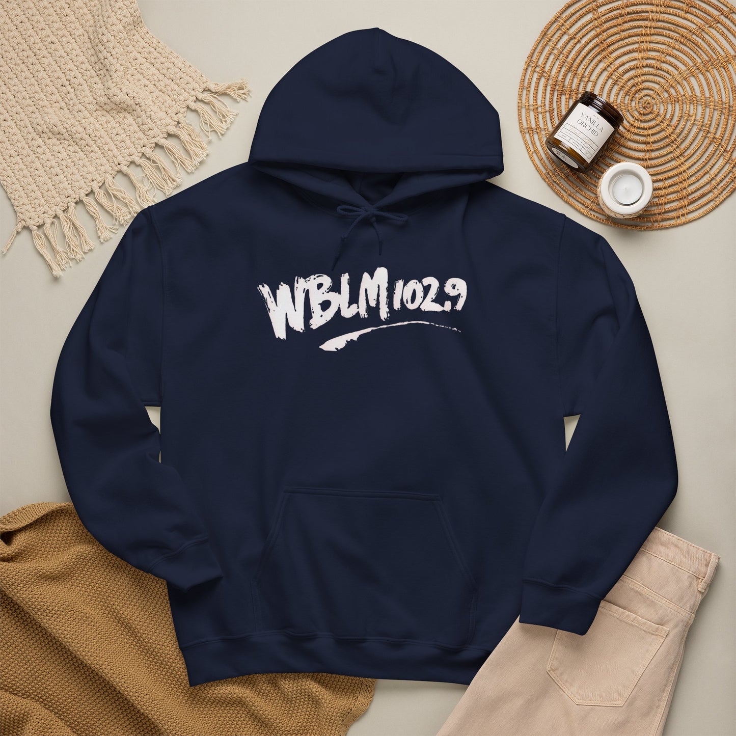 WBLM 102.9 Scrawl Logo Hoodie – Retro Radio Station Sweatshirt