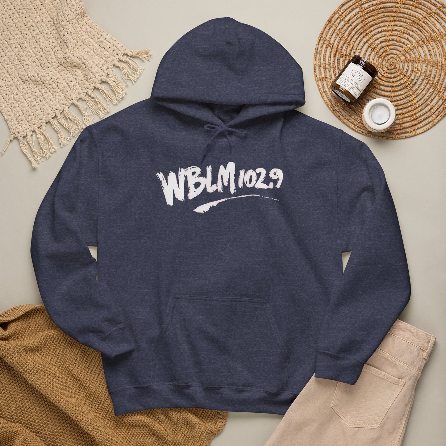 WBLM 102.9 Scrawl Logo Hoodie – Retro Radio Station Sweatshirt