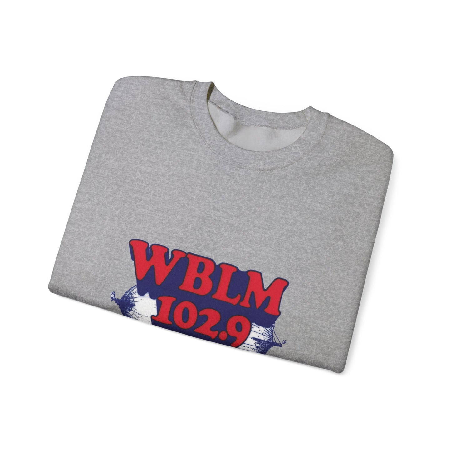 WBLM 102.9 Retro Radio Crewneck Sweatshirt With Radio Dial Sleeve