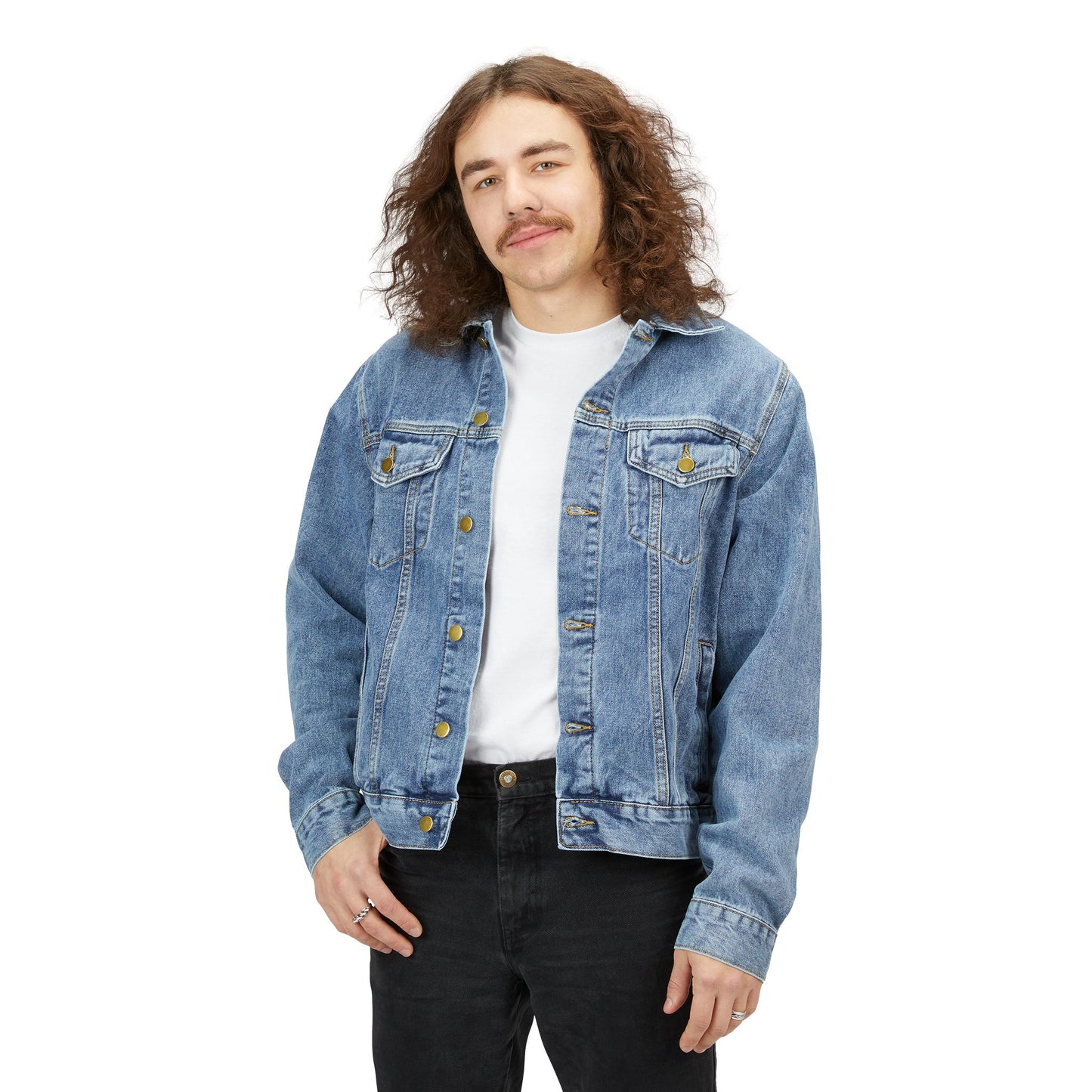 Men's Denim Jacket with RETRO WBLM 102.9 Logo