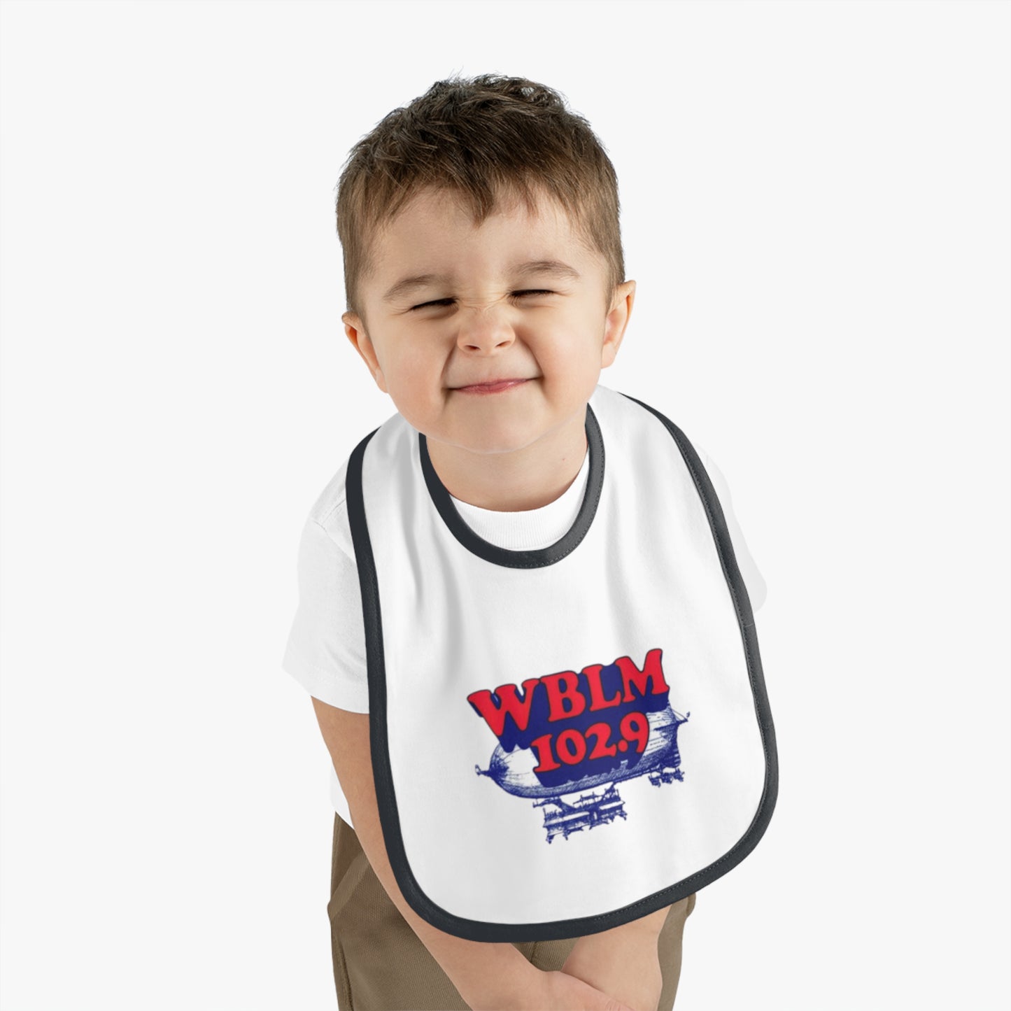 WBLM 102.9 Baby Bib With Contrast Trim