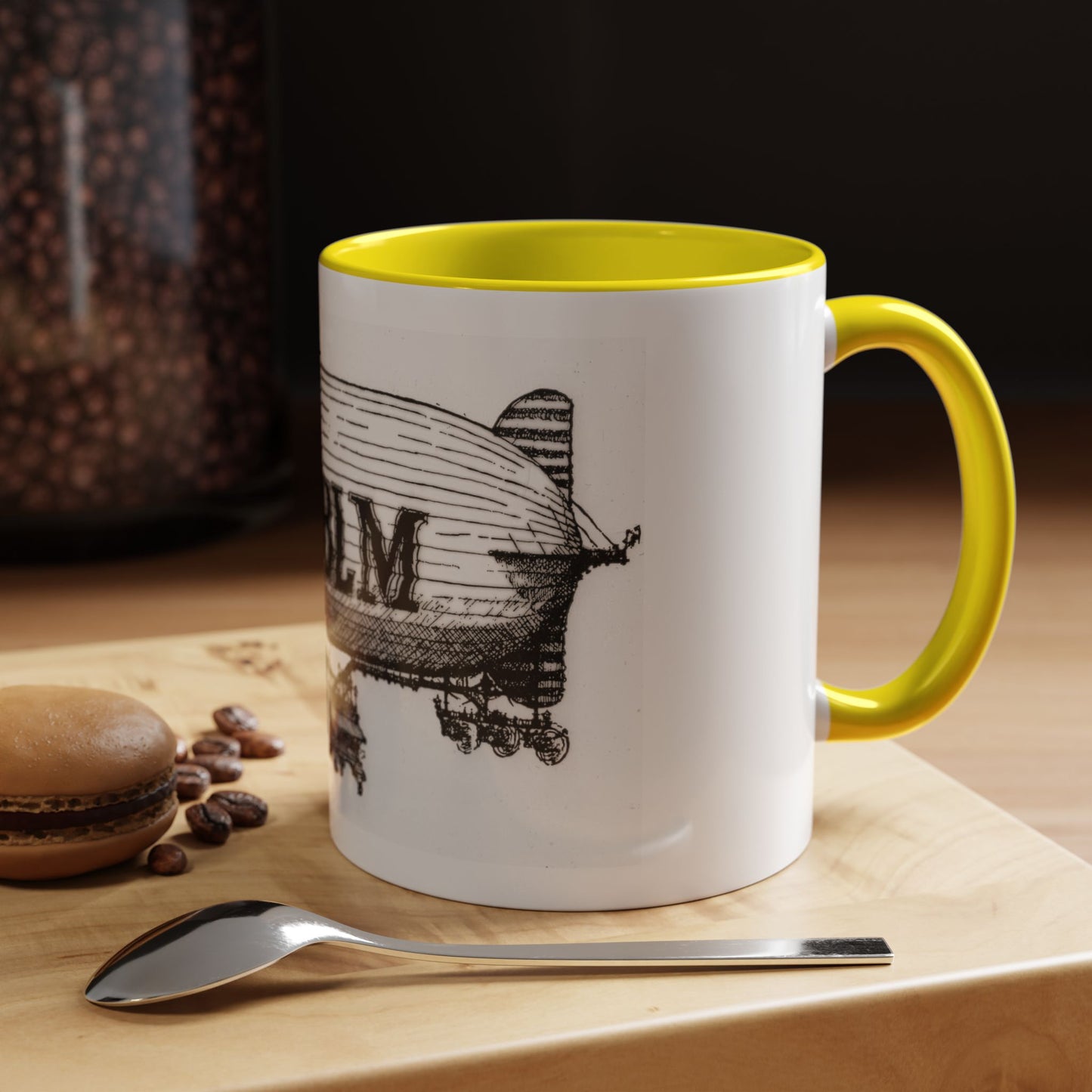 WBLM Zeppelin Vintage Airship Coffee Mug — Retro Blimp Design (11/15oz)