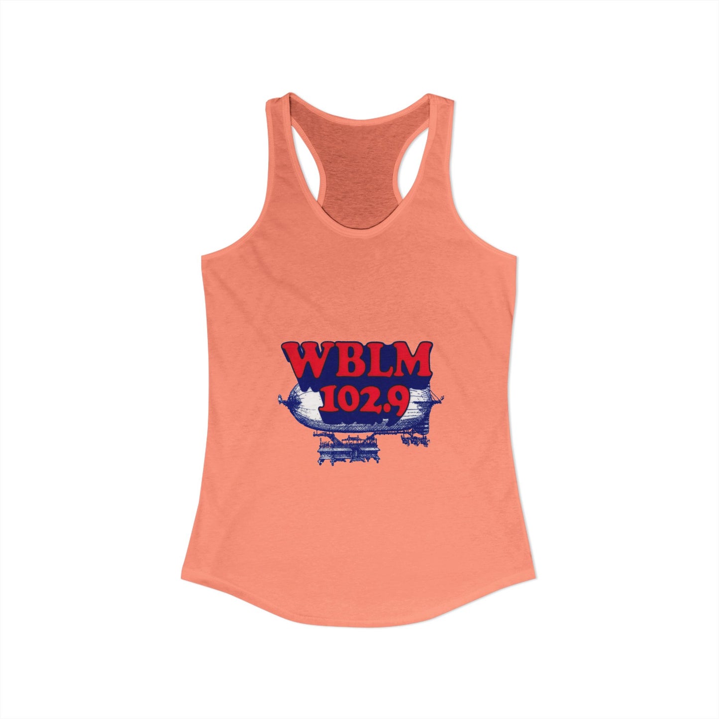 WBLM 102.9 Retro Radio Women's Ideal Racerback Tank